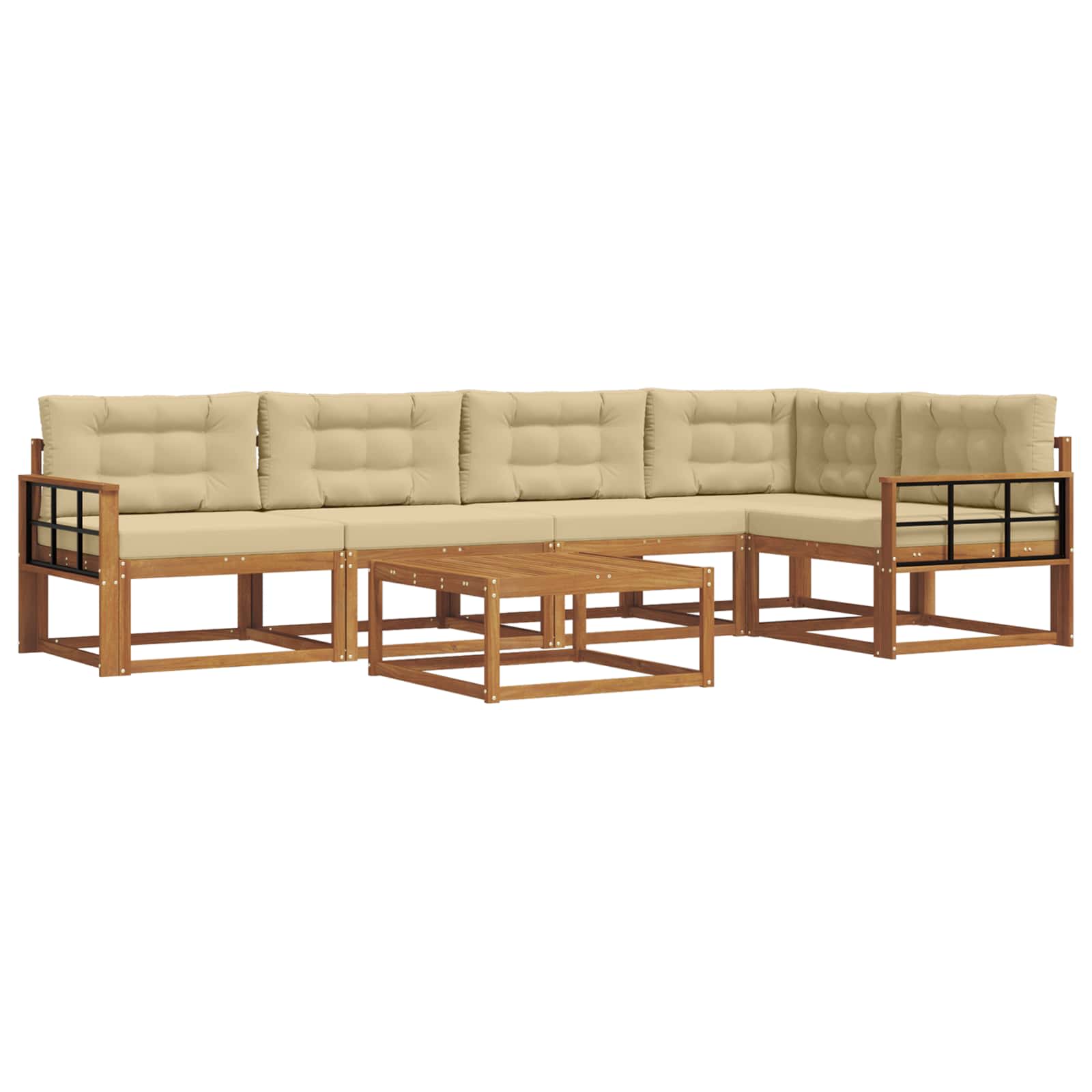 Ensemble de canapés d'extérieur 6 pcs Naturel et Beige - XIOS