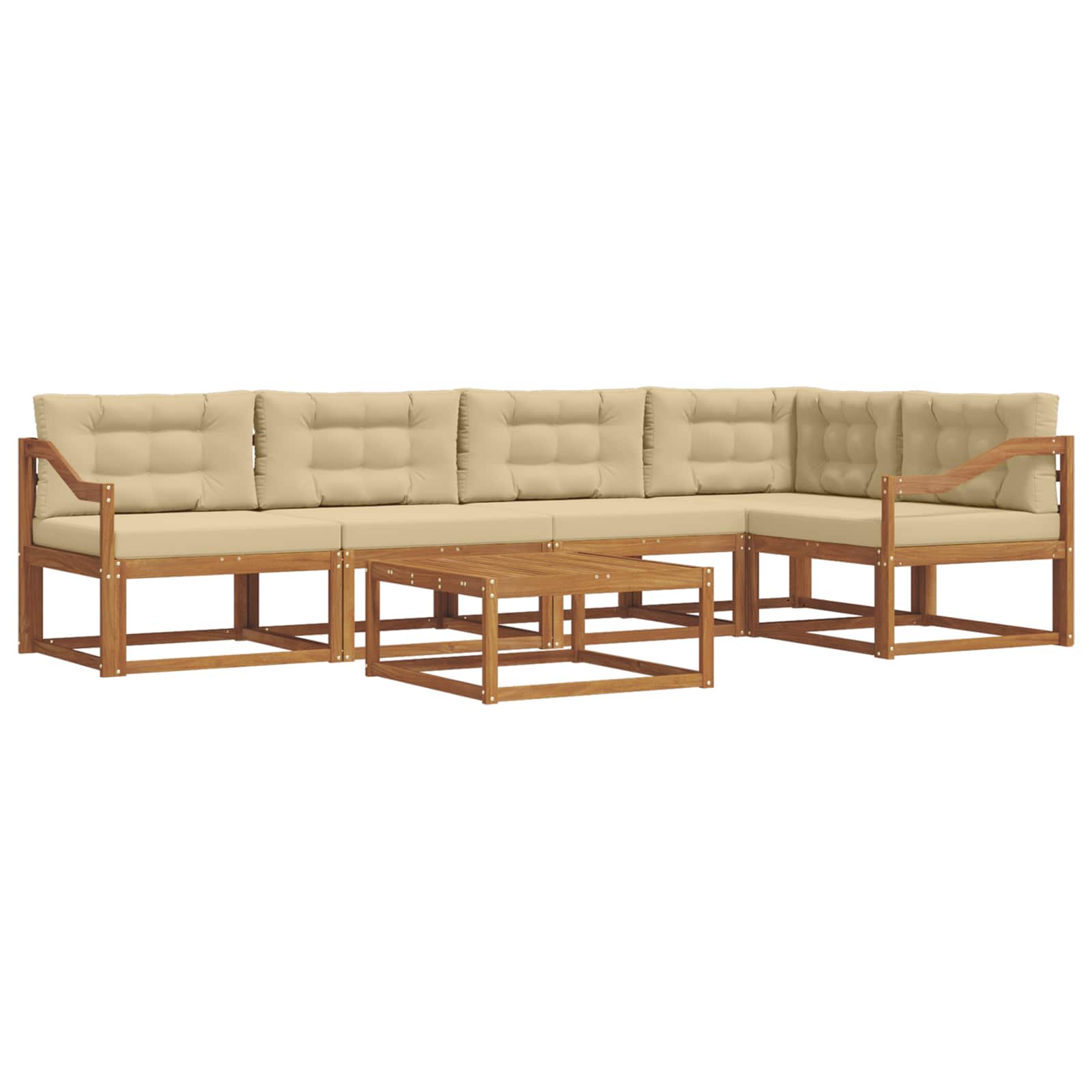 Ensemble de canapés d'extérieur 6 pcs Naturel et Beige - XIOS