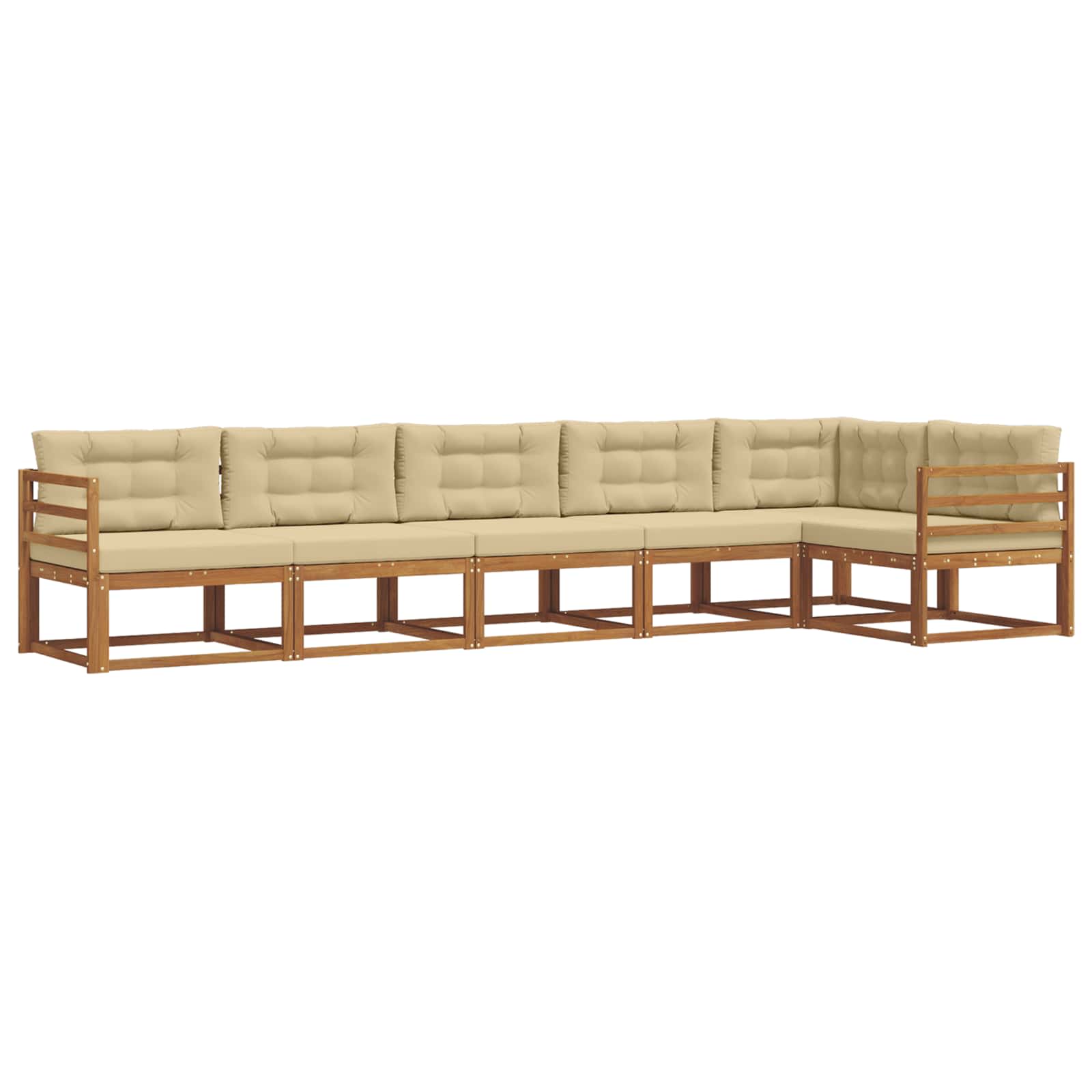 Ensemble de canapés d'extérieur 6 pc Naturel et Beige