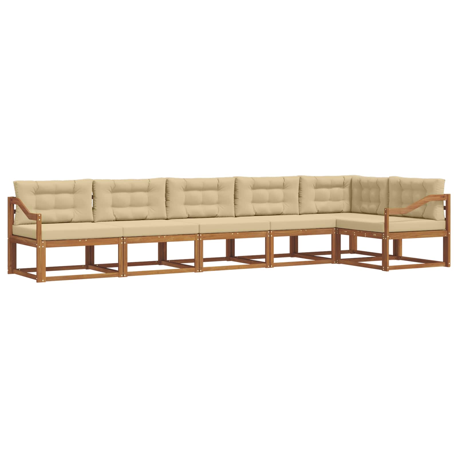 Ensemble de canapés d'extérieur 6 pc Naturel et Beige