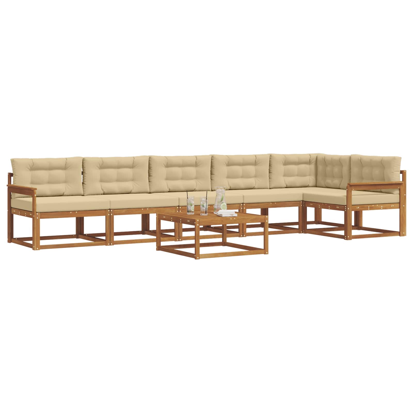 Ensemble de canapés d'extérieur 7 pcs Naturel et Beige - XIOS