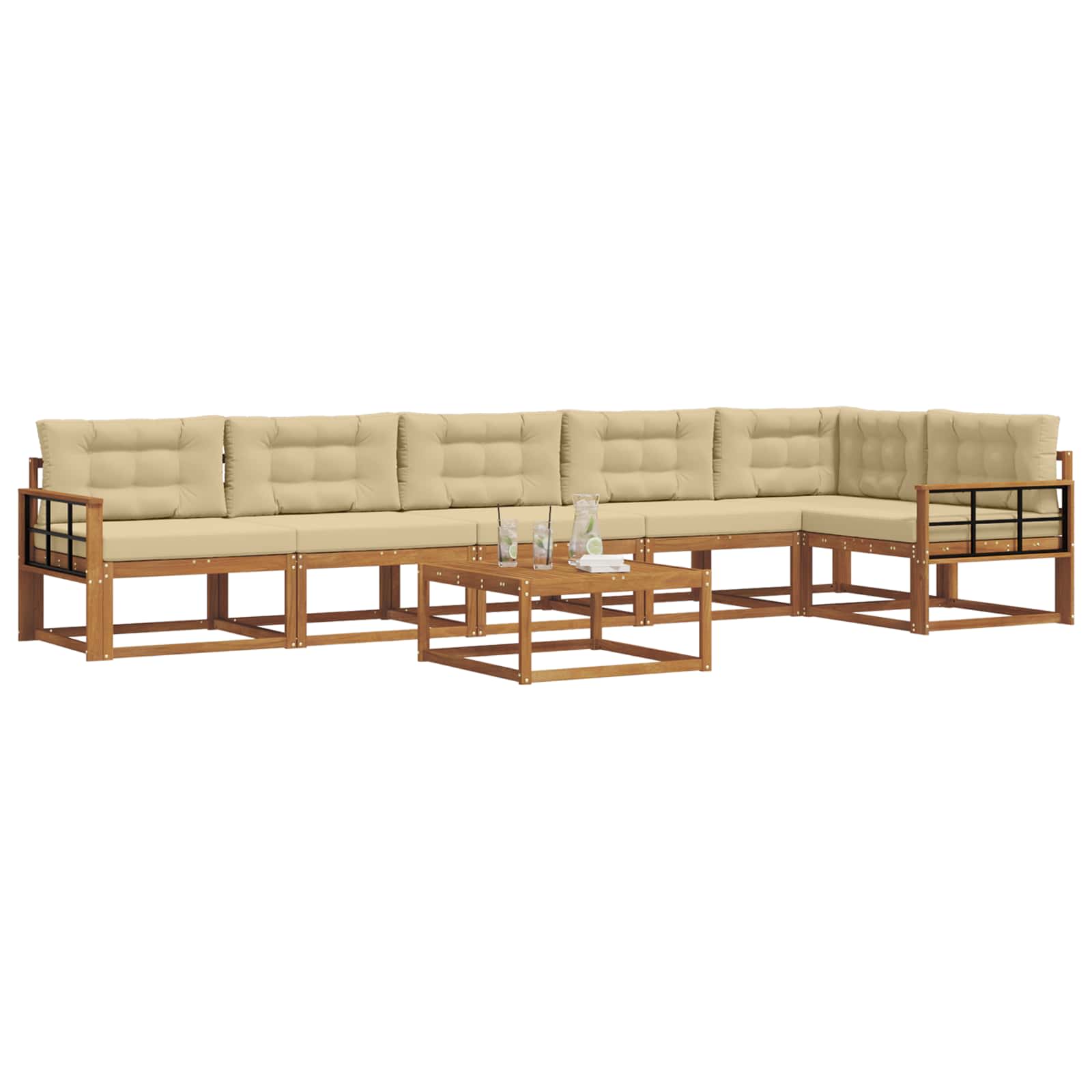 Ensemble de canapés d'extérieur 7 pcs Naturel et Beige - XIOS