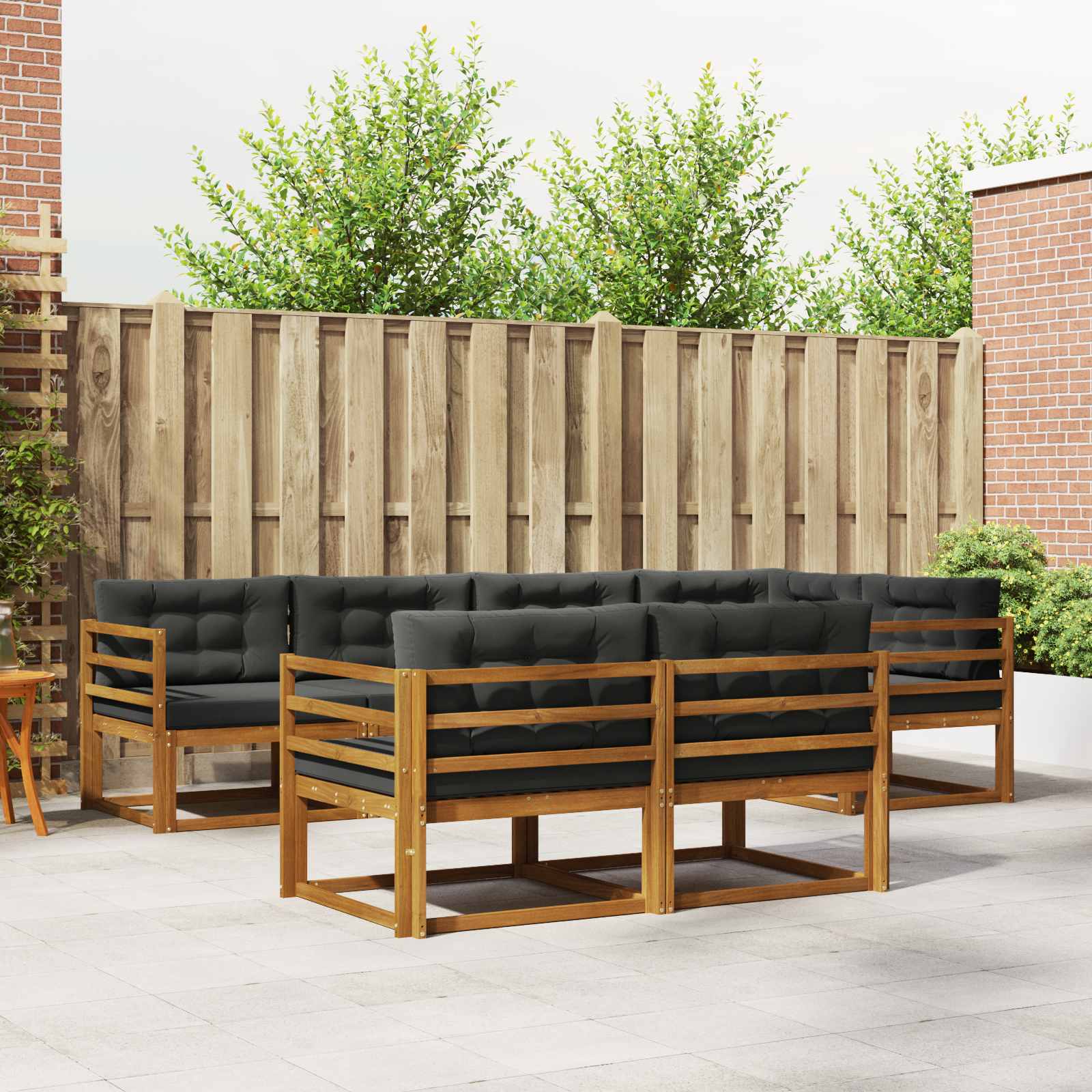 Ensemble de canapés d'extérieur 7 pcs Naturel et Anthracite - XIOS