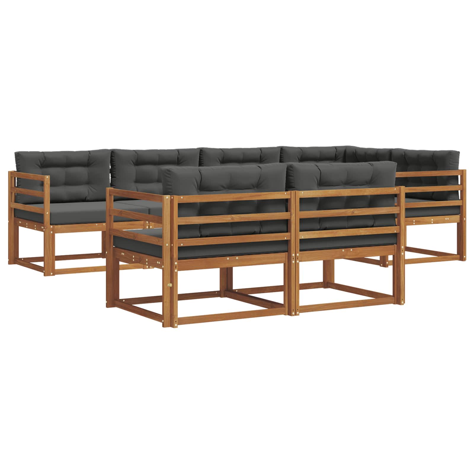 Ensemble de canapés d'extérieur 7 pcs Naturel et Anthracite - XIOS