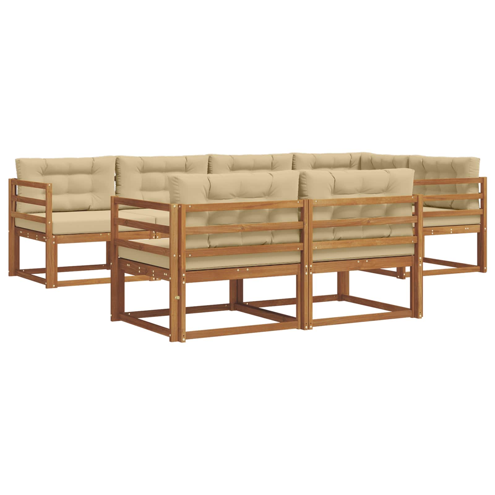 Ensemble de canapés d'extérieur 7 pcs Naturel et Beige - XIOS