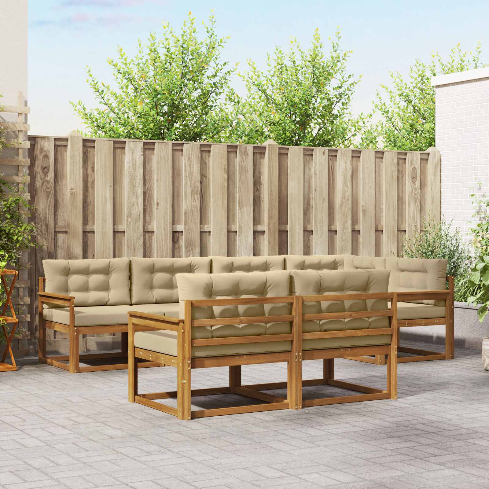 Ensemble de canapés d'extérieur 7 pcs Naturel et Beige - XIOS