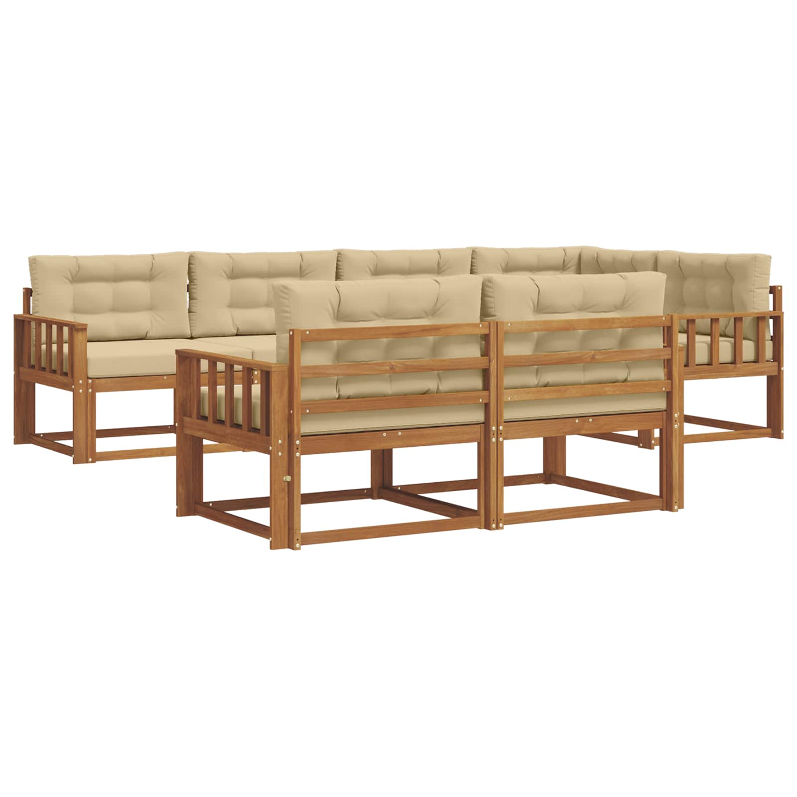 Ensemble de canapés d'extérieur 7 pcs Naturel et Beige - XIOS