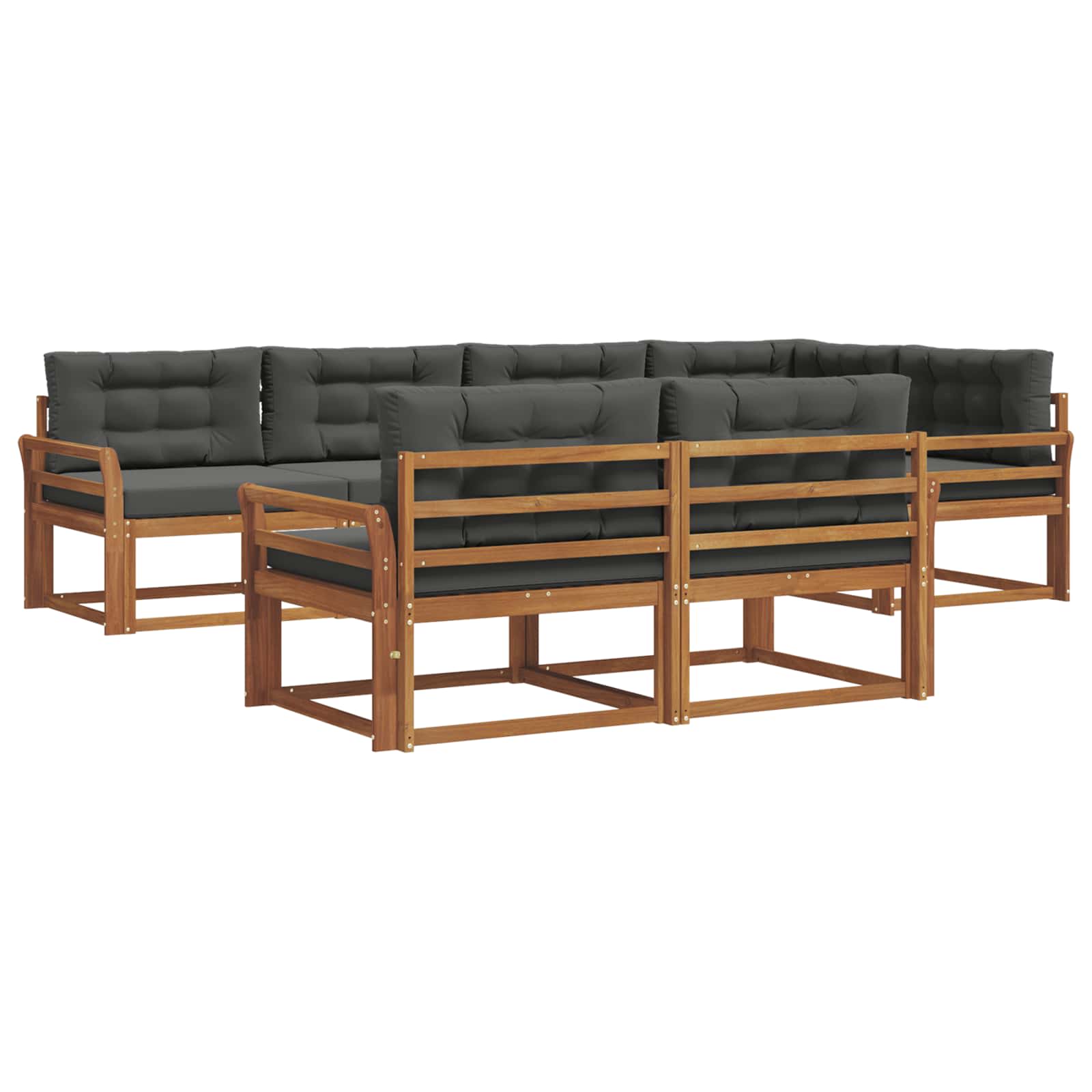 Ensemble de canapés d'extérieur 7 pcs Naturel et Anthracite - XIOS