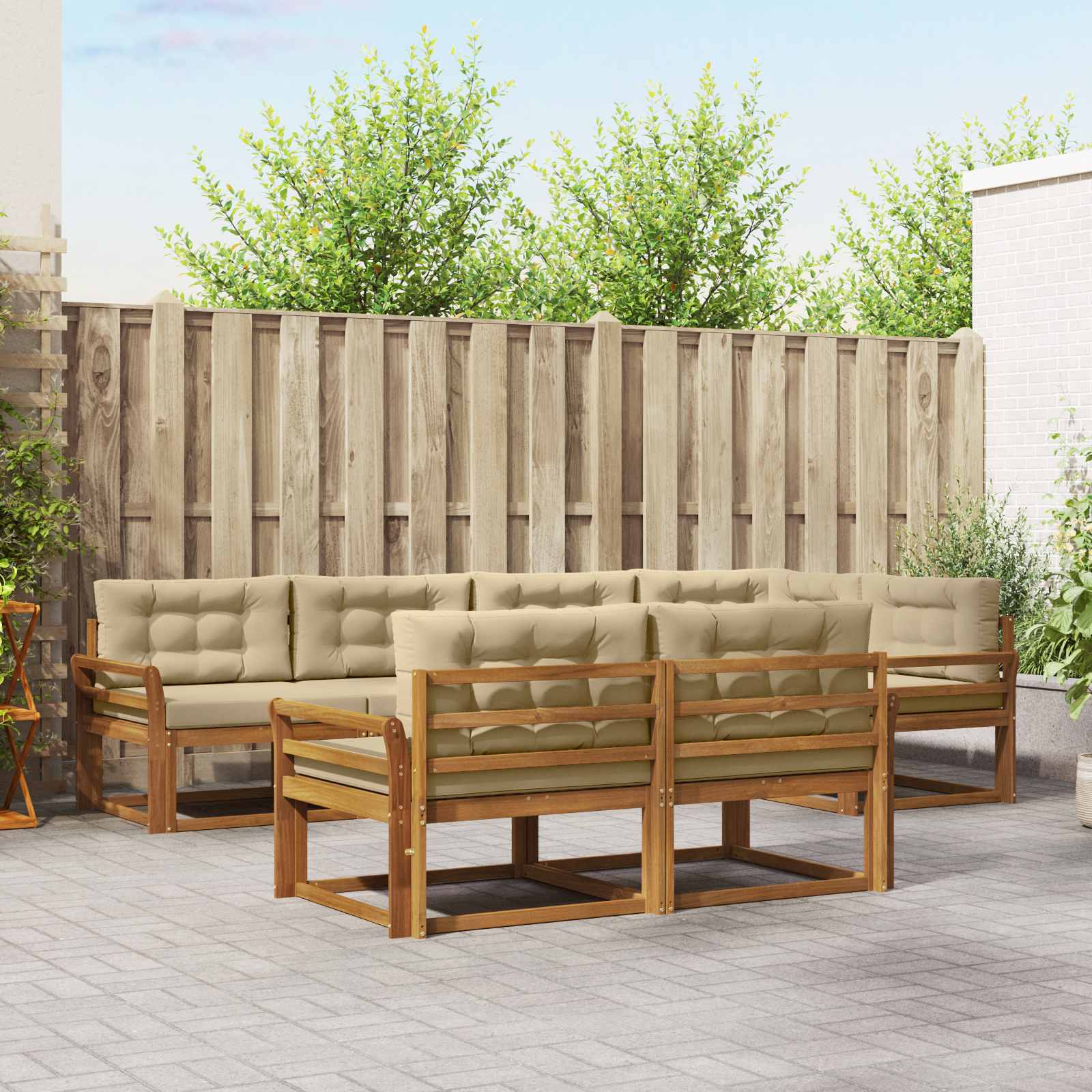 Ensemble de canapés d'extérieur 7 pcs Naturel et Beige - XIOS