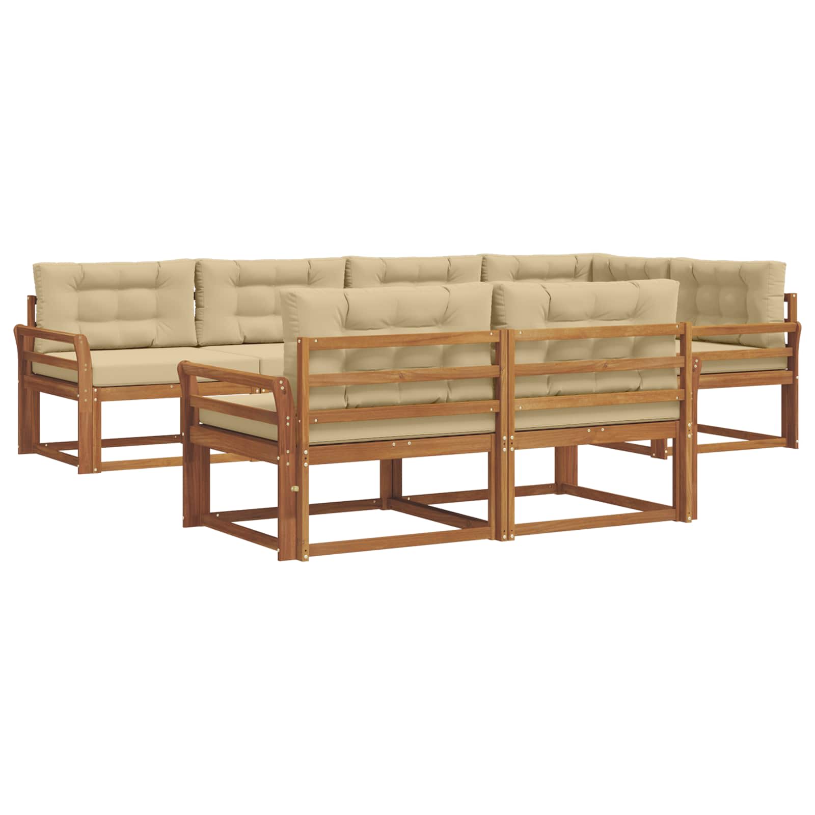 Ensemble de canapés d'extérieur 7 pcs Naturel et Beige - XIOS
