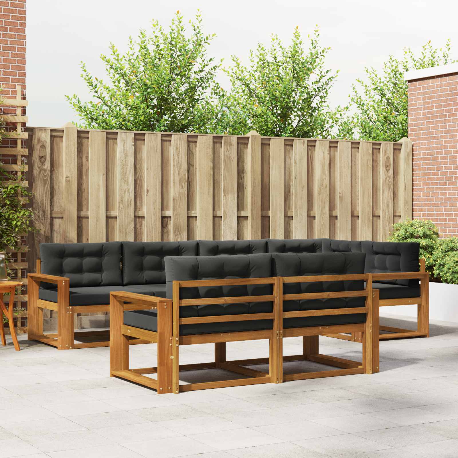Ensemble de canapés d'extérieur 7 pcs Naturel et Anthracite - XIOS