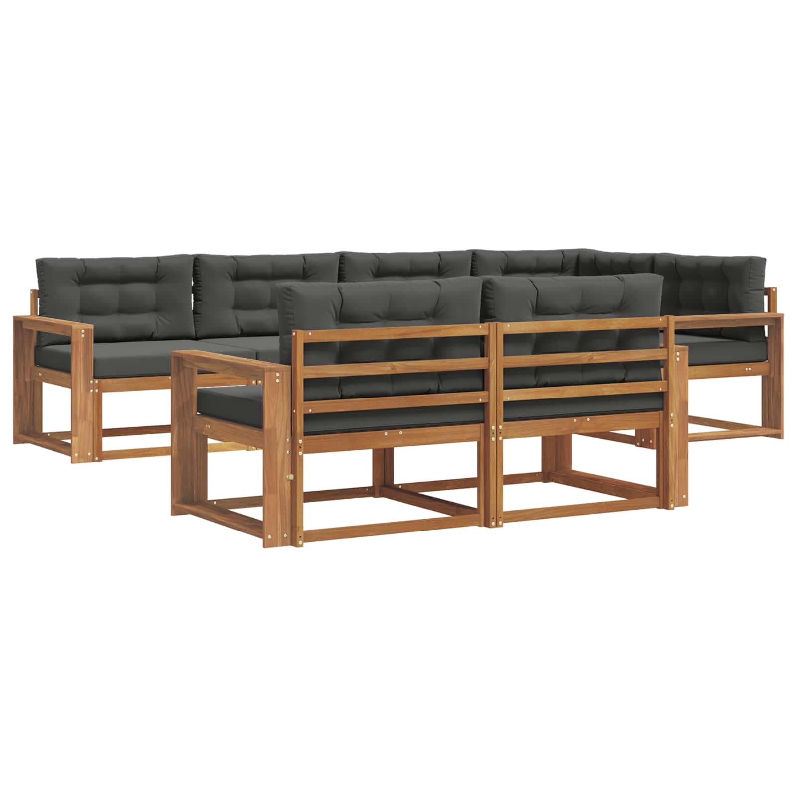 Ensemble de canapés d'extérieur 7 pcs Naturel et Anthracite - XIOS