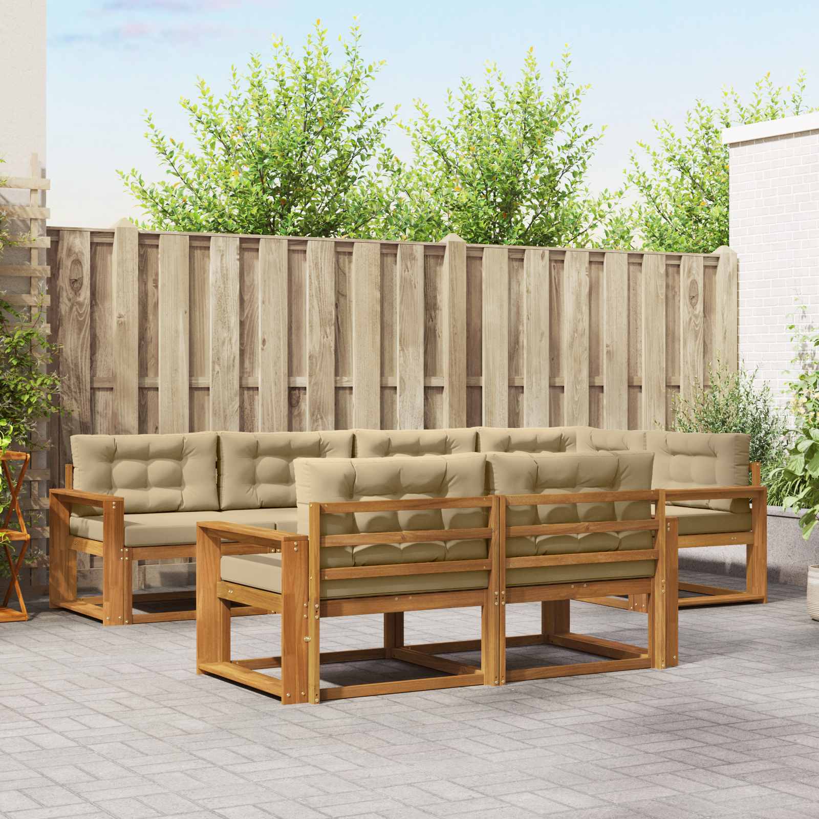 Ensemble de canapés d'extérieur 7 pcs Naturel et Beige - XIOS