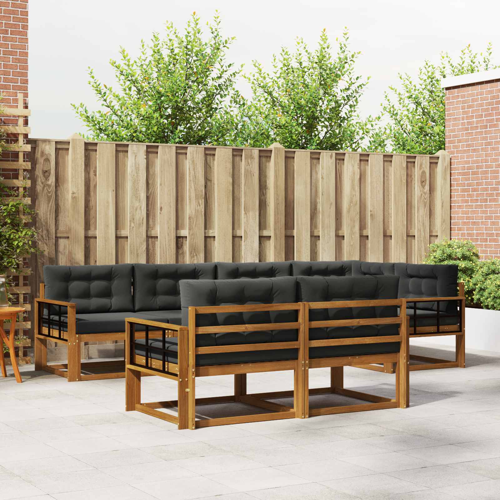 Ensemble de canapés d'extérieur 7 pcs Naturel et Anthracite - XIOS