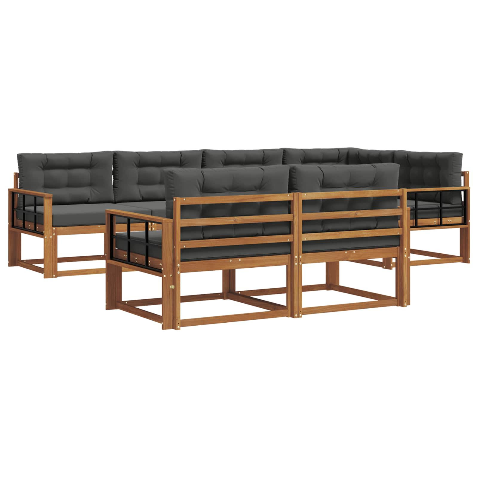 Ensemble de canapés d'extérieur 7 pcs Naturel et Anthracite - XIOS