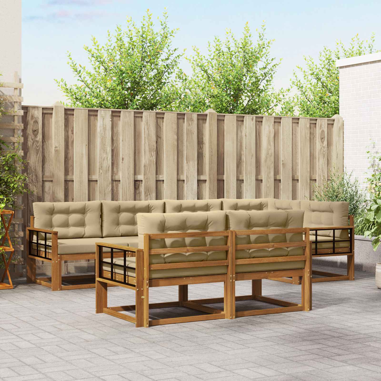 Ensemble de canapés d'extérieur 7 pcs Naturel et Beige - XIOS