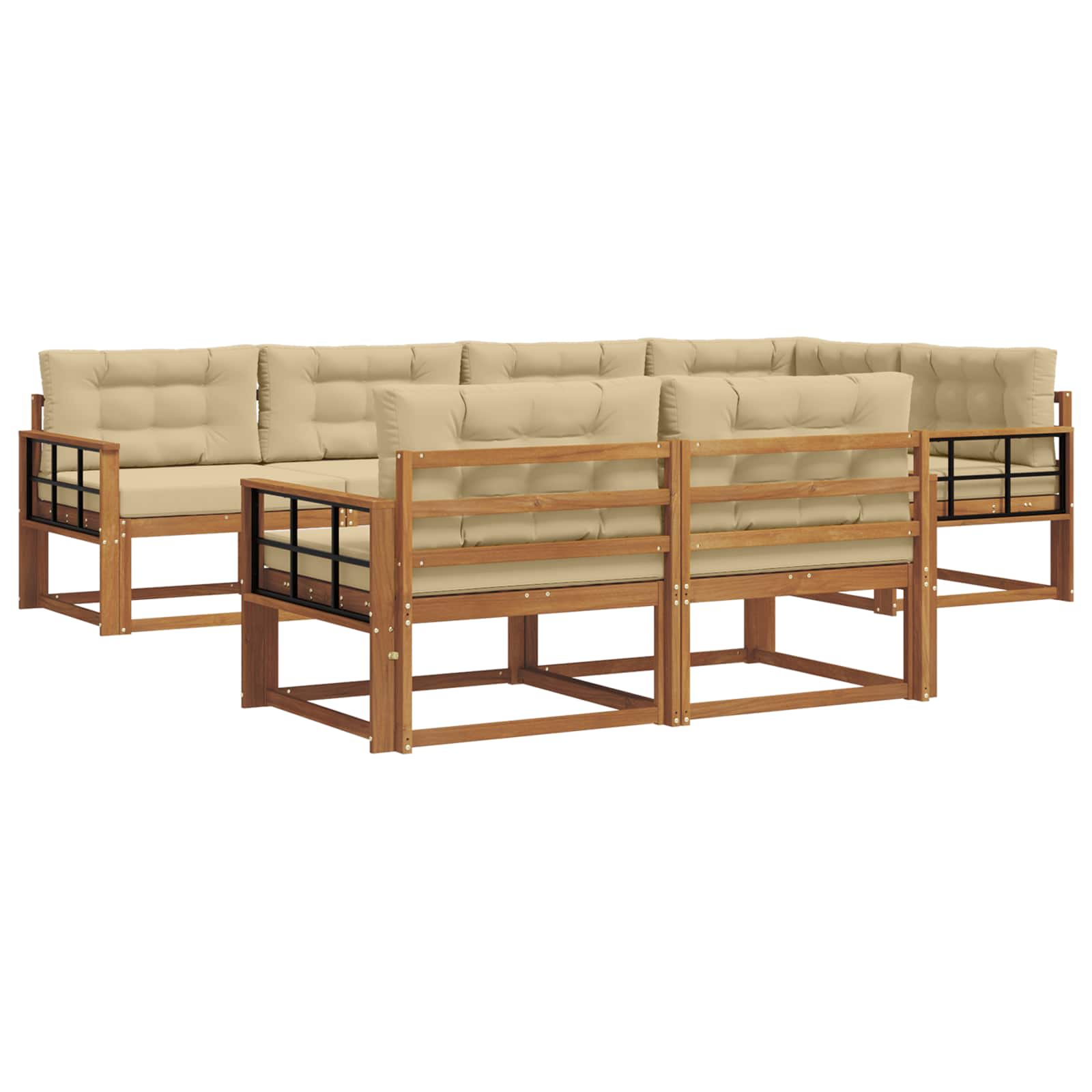Ensemble de canapés d'extérieur 7 pcs Naturel et Beige - XIOS