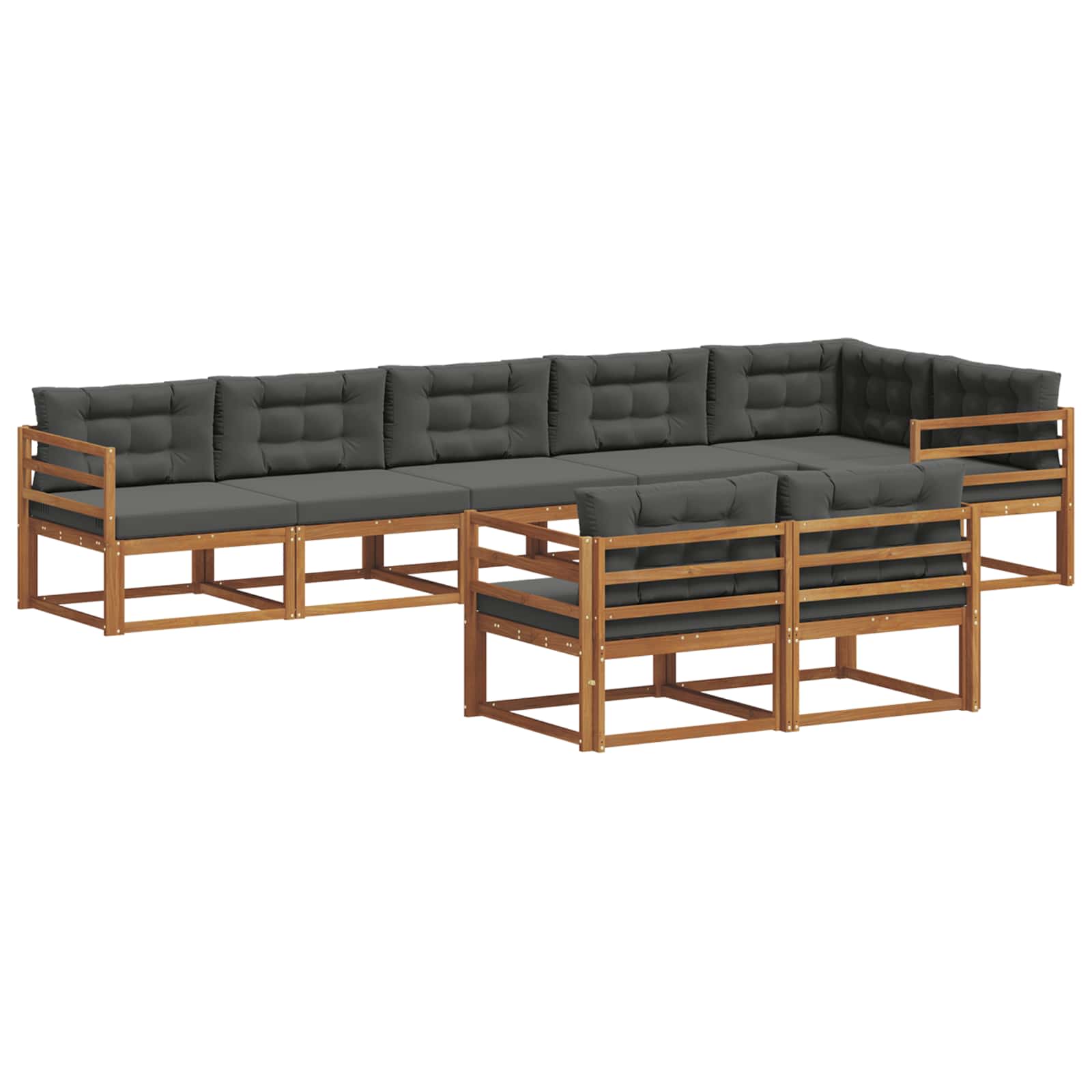 Ensemble de canapés d'extérieur 8 pcs Naturel et Anthracite - XIOS