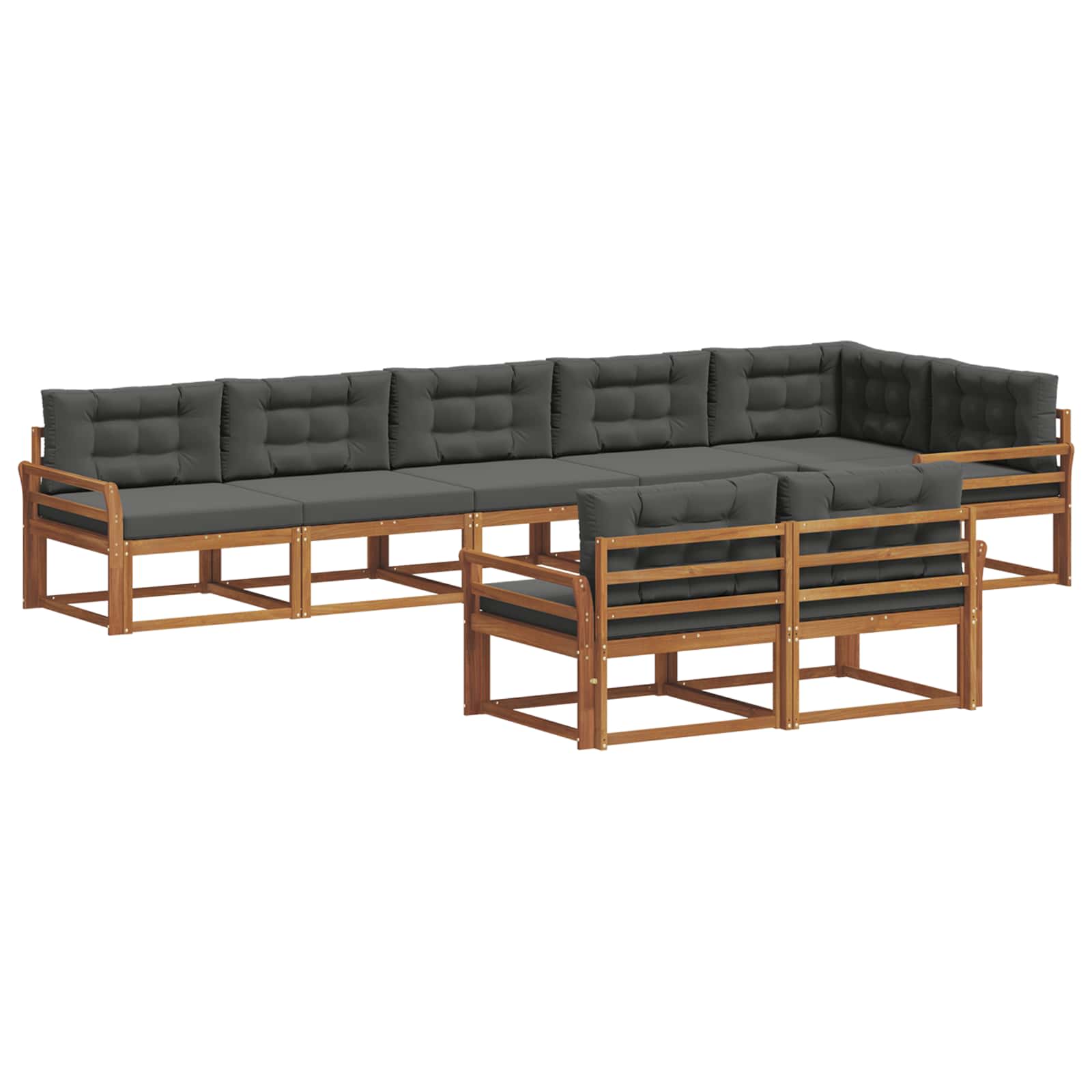 Ensemble de canapés d'extérieur 8 pcs Naturel et Anthracite - XIOS