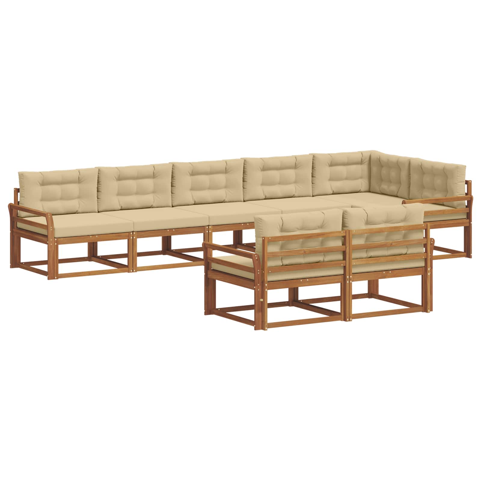 Ensemble de canapés d'extérieur 8 pcs Naturel et Beige - XIOS