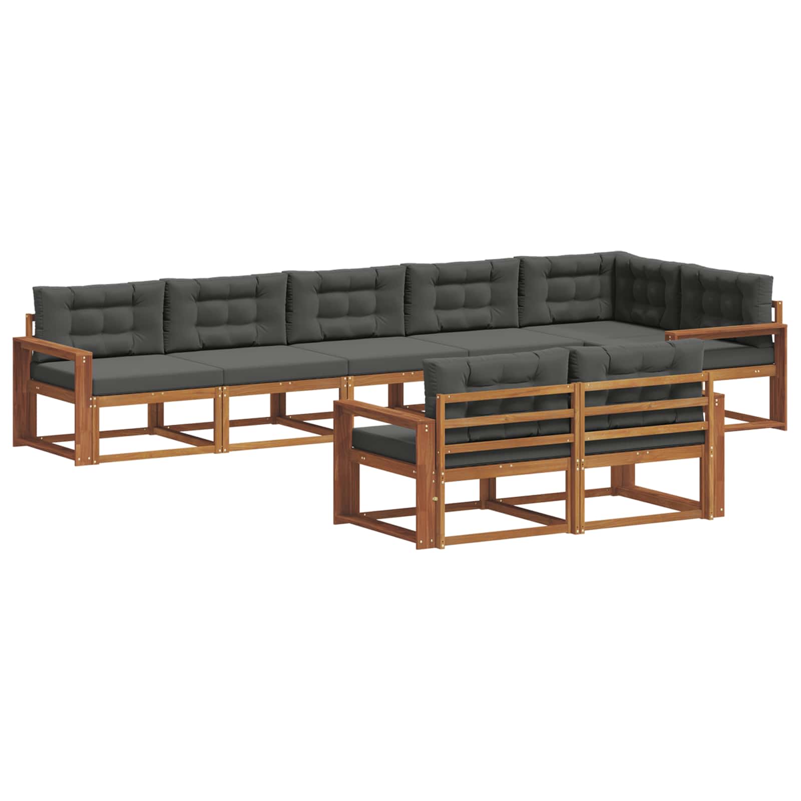 Ensemble de canapés d'extérieur 8 pcs Naturel et Anthracite - XIOS