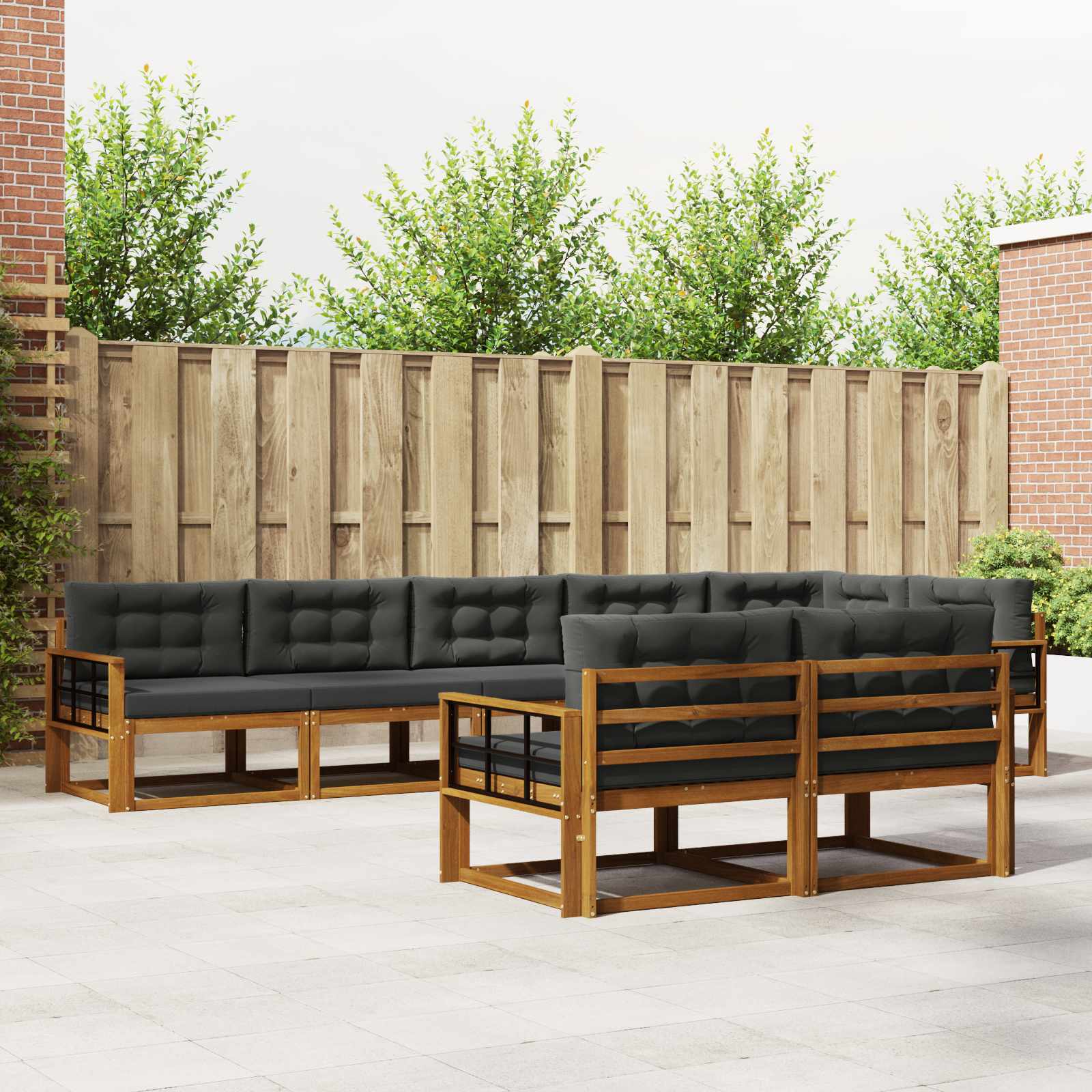 Ensemble de canapés d'extérieur 8 pcs Naturel et Anthracite - XIOS