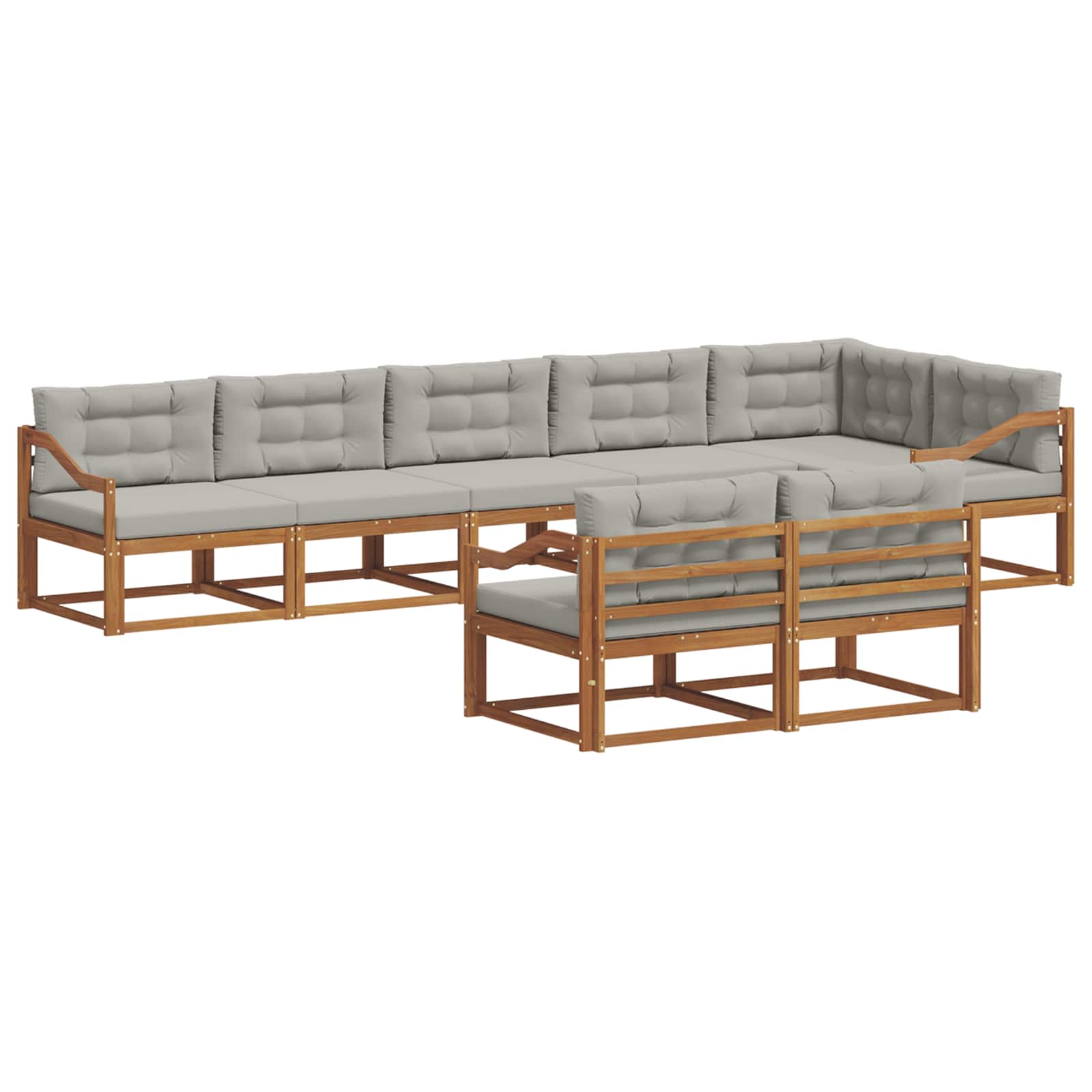 Ensemble de canapés d'extérieur 8 pcs Gris Naturel et Clair - XIOS