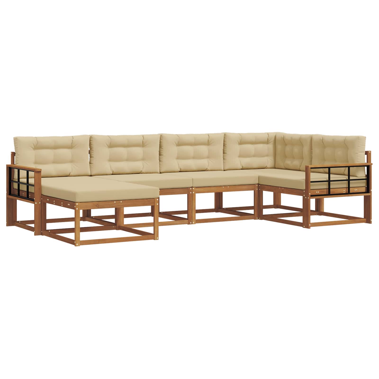 Ensemble de canapés d'extérieur 6 pcs Naturel et Beige - XIOS