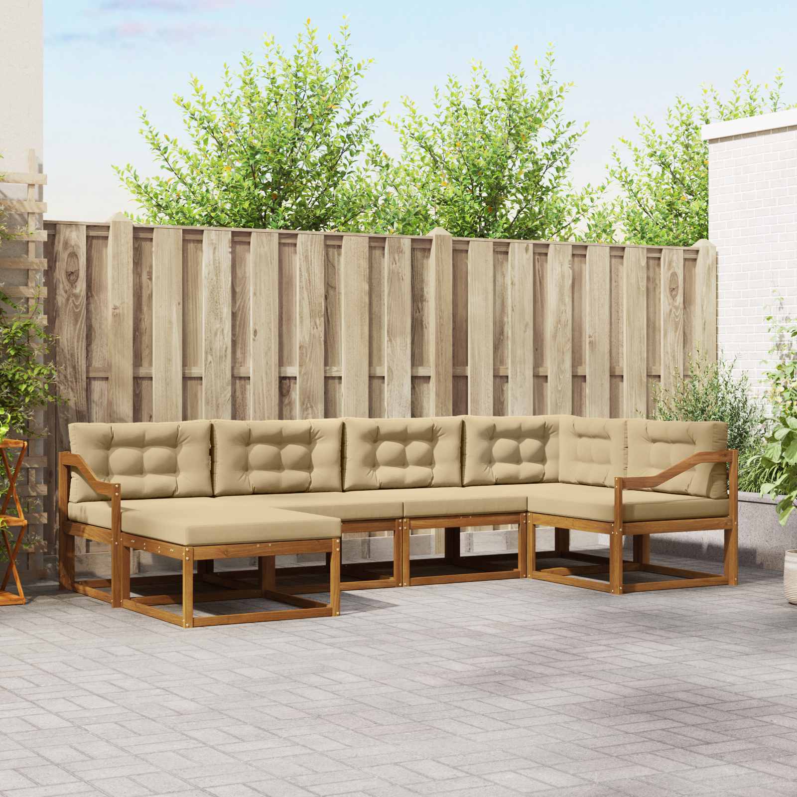 Ensemble de canapés d'extérieur 6 pcs Naturel et Beige - XIOS