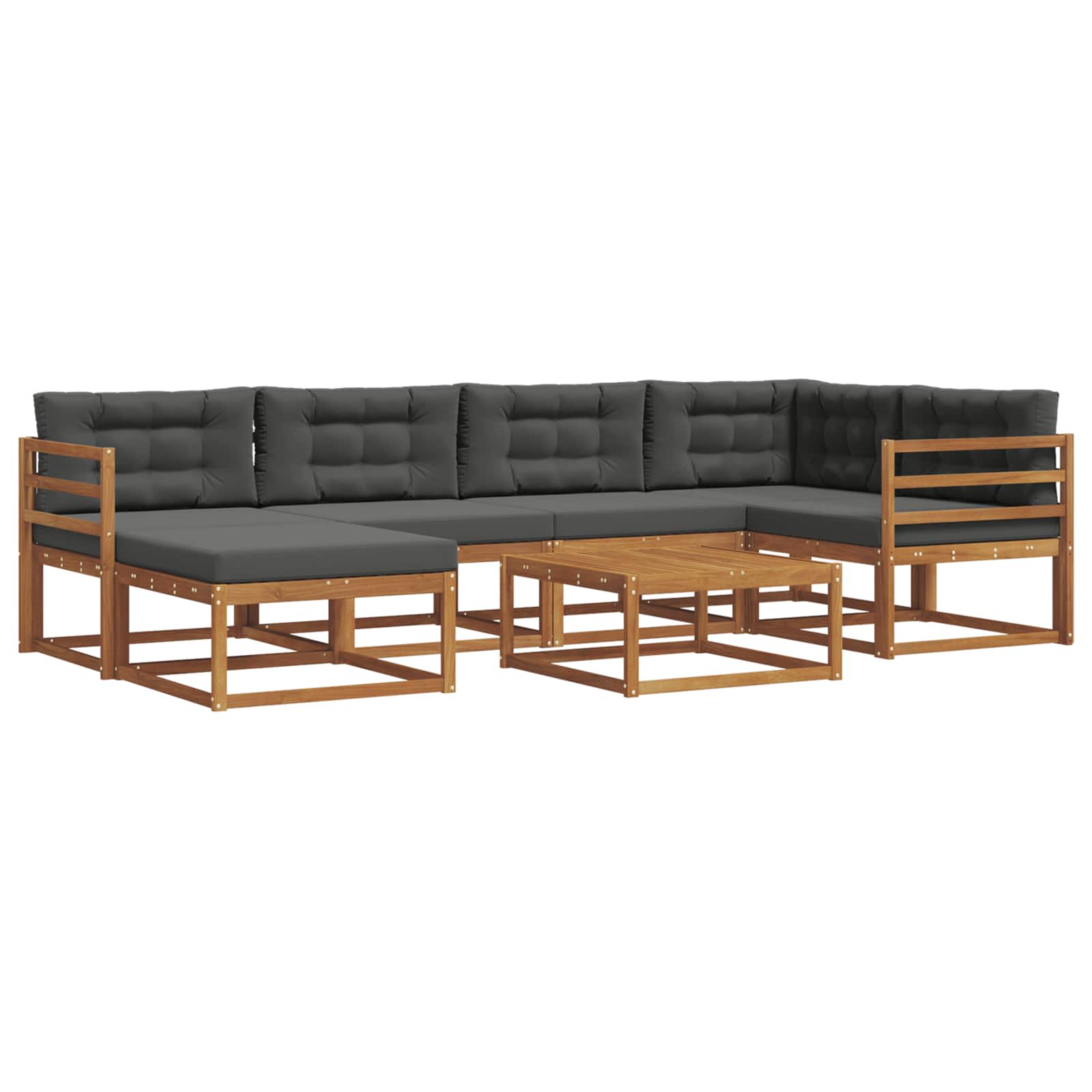Ensemble de canapés d'extérieur 7 pcs Naturel et Anthracite - XIOS