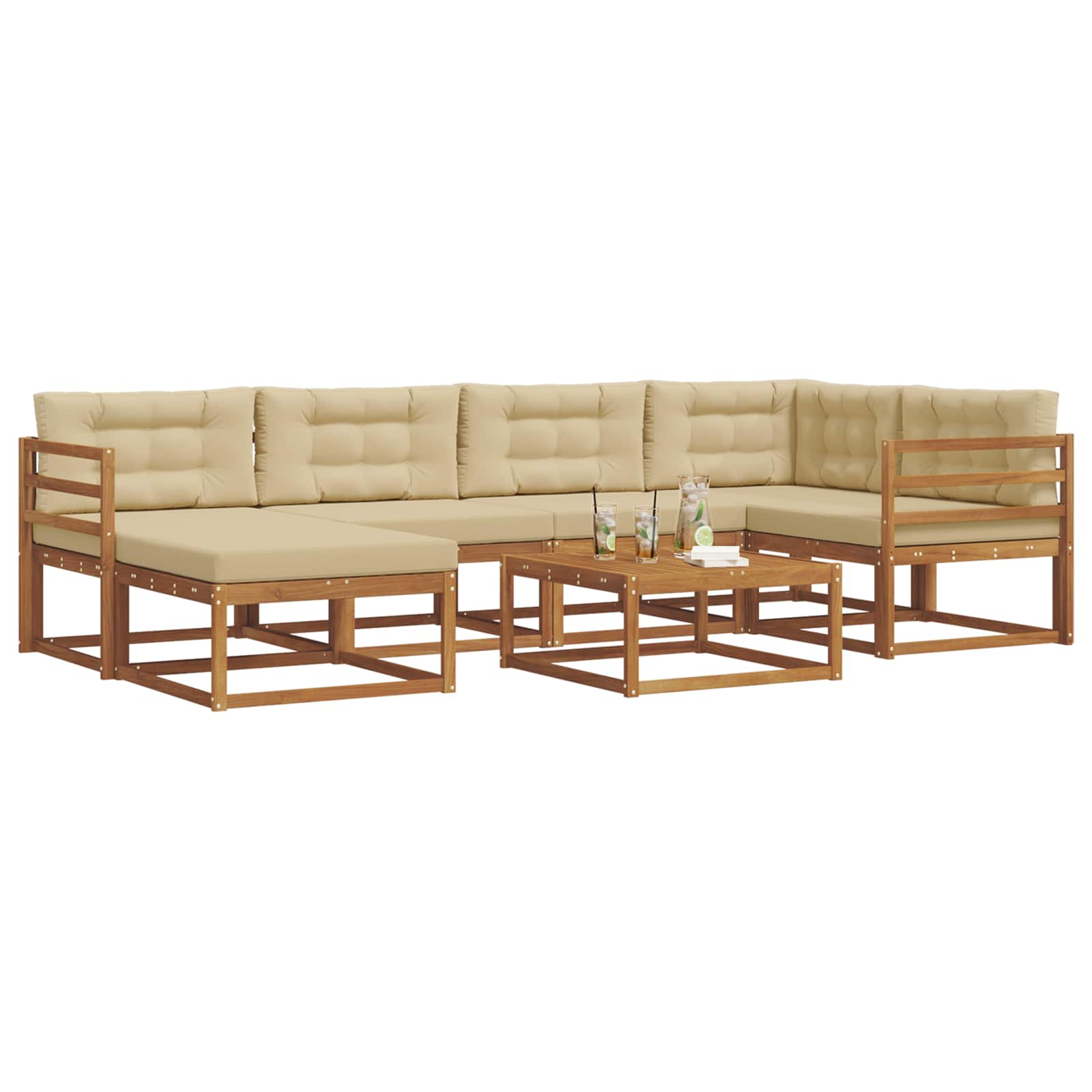 Ensemble de canapés d'extérieur 7 pcs Naturel et Beige - XIOS