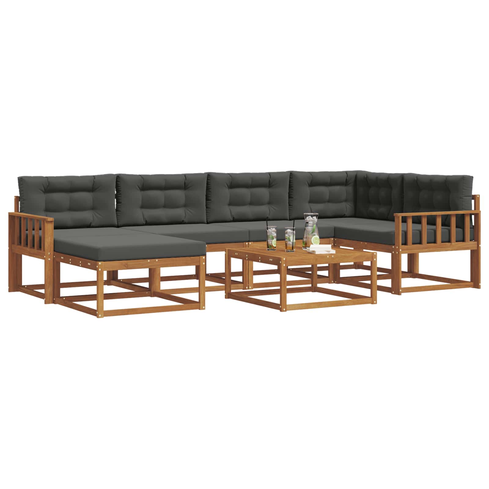 Ensemble de canapés d'extérieur 7 pcs Naturel et Anthracite - XIOS