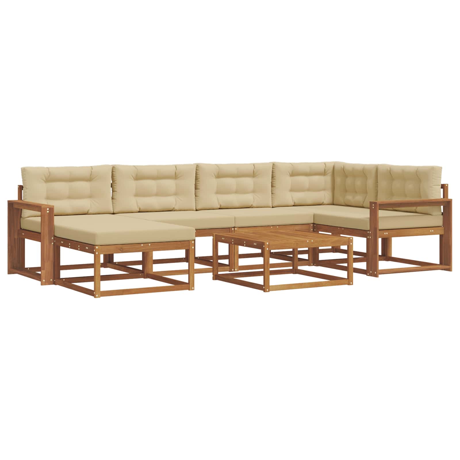 Ensemble de canapés d'extérieur 7 pcs Naturel et Beige - XIOS