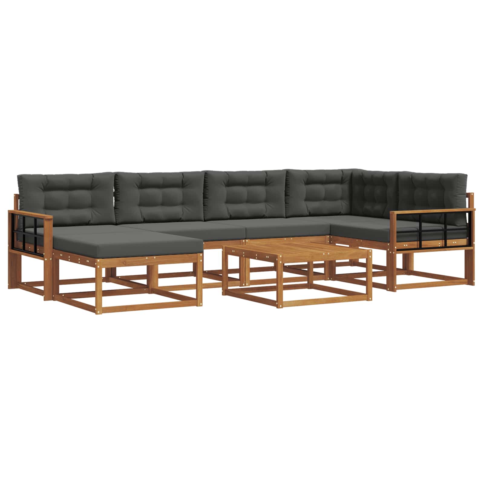 Ensemble de canapés d'extérieur 7 pcs Naturel et Anthracite - XIOS