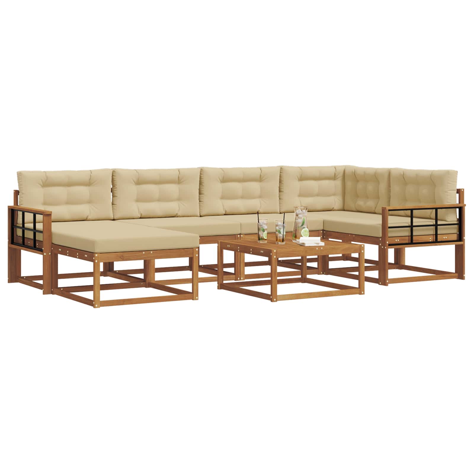Ensemble de canapés d'extérieur 7 pcs Naturel et Beige - XIOS