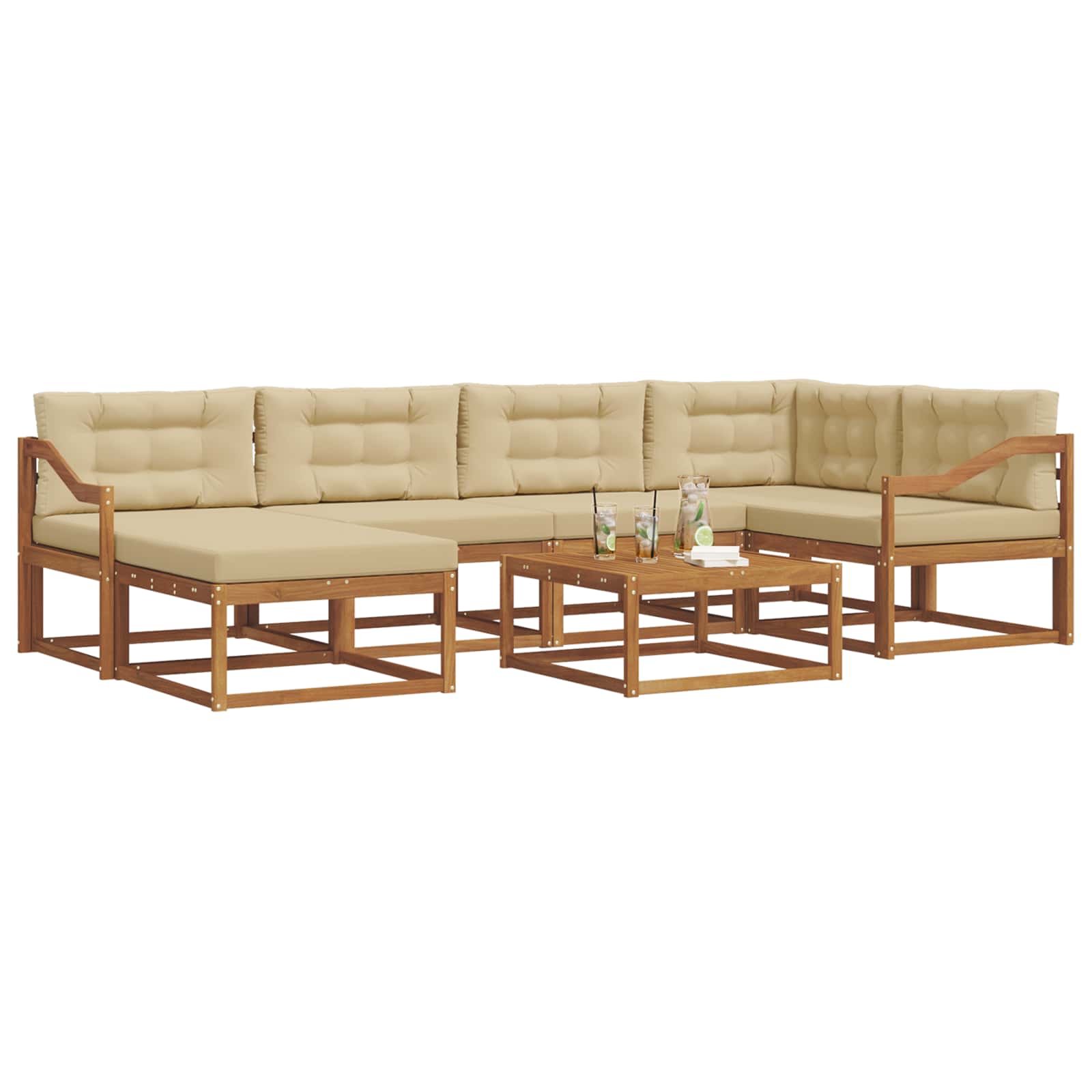 Ensemble de canapés d'extérieur 7 pcs Naturel et Beige - XIOS