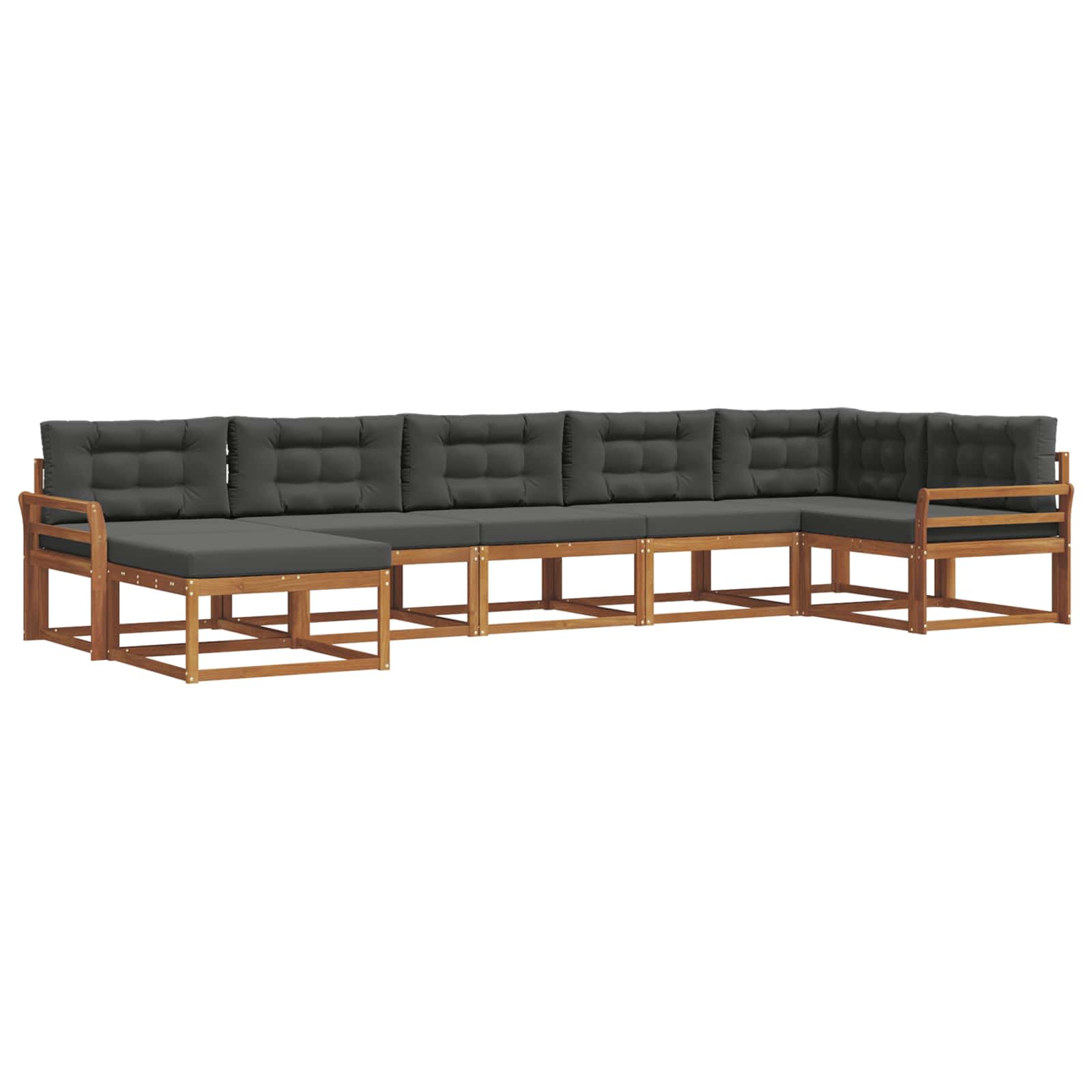 Ensemble de canapés d'extérieur 7 pcs Naturel et Anthracite - XIOS