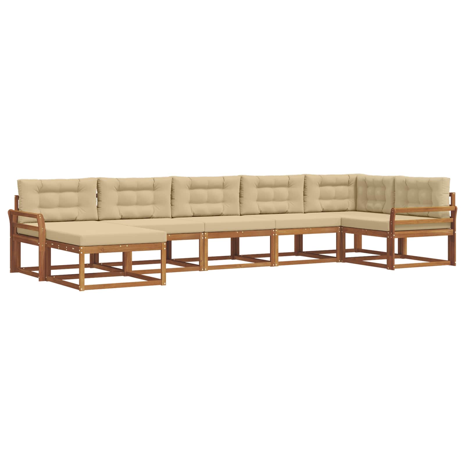 Ensemble de canapés d'extérieur 7 pc Naturel et Beige