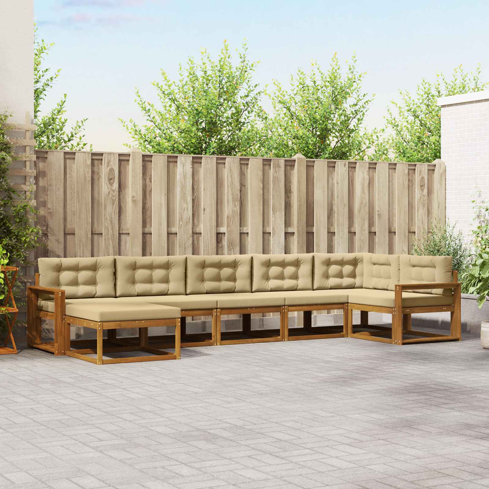 Ensemble de canapés d'extérieur 7 pcs Naturel et Beige - XIOS