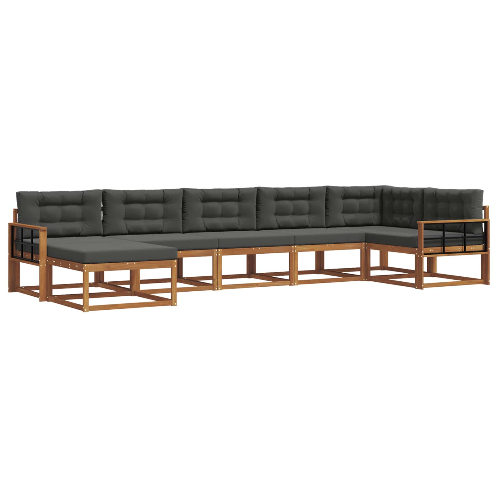 Ensemble de canapés d'extérieur 7 pcs Naturel et Anthracite - XIOS
