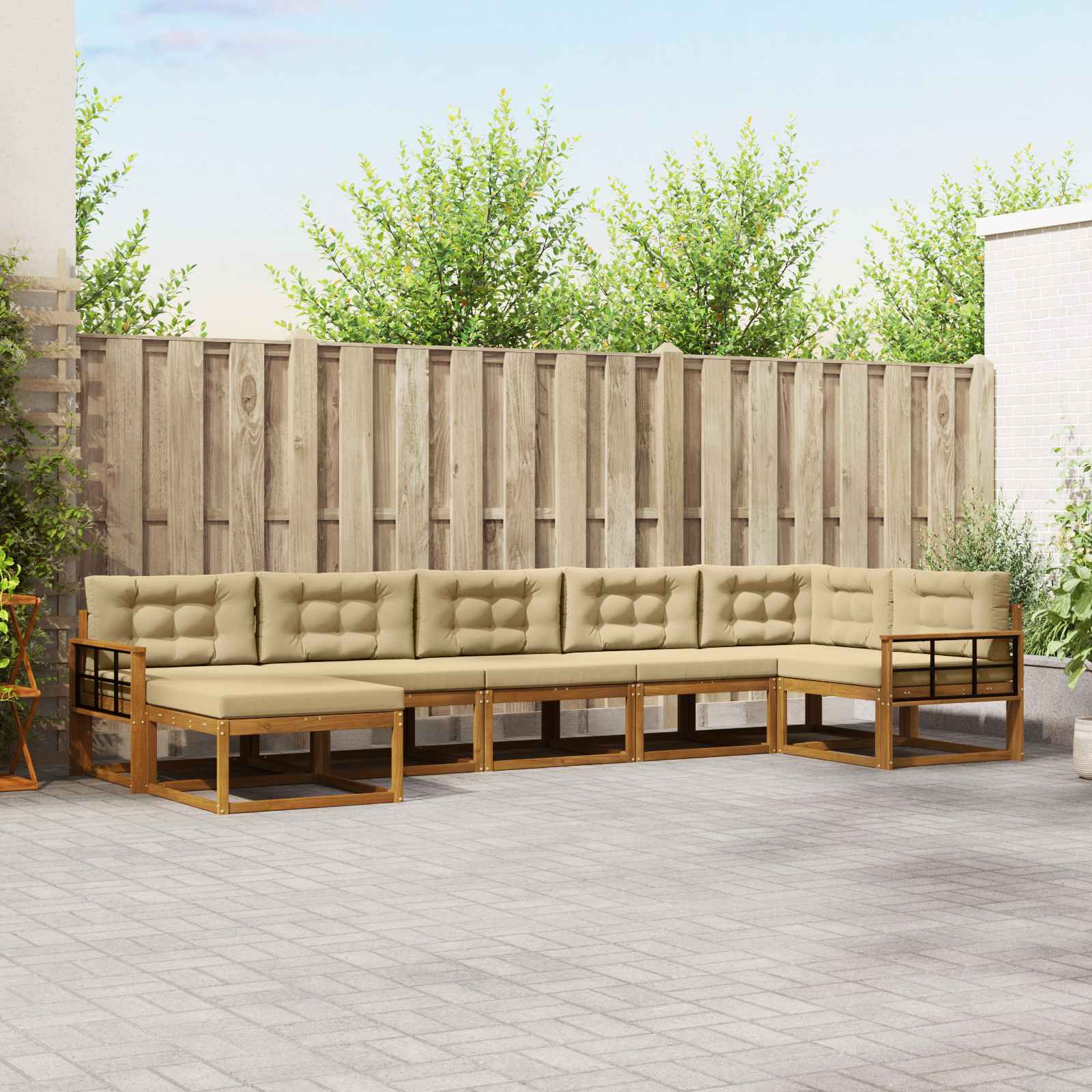 Ensemble de canapés d'extérieur 7 pcs Naturel et Beige - XIOS
