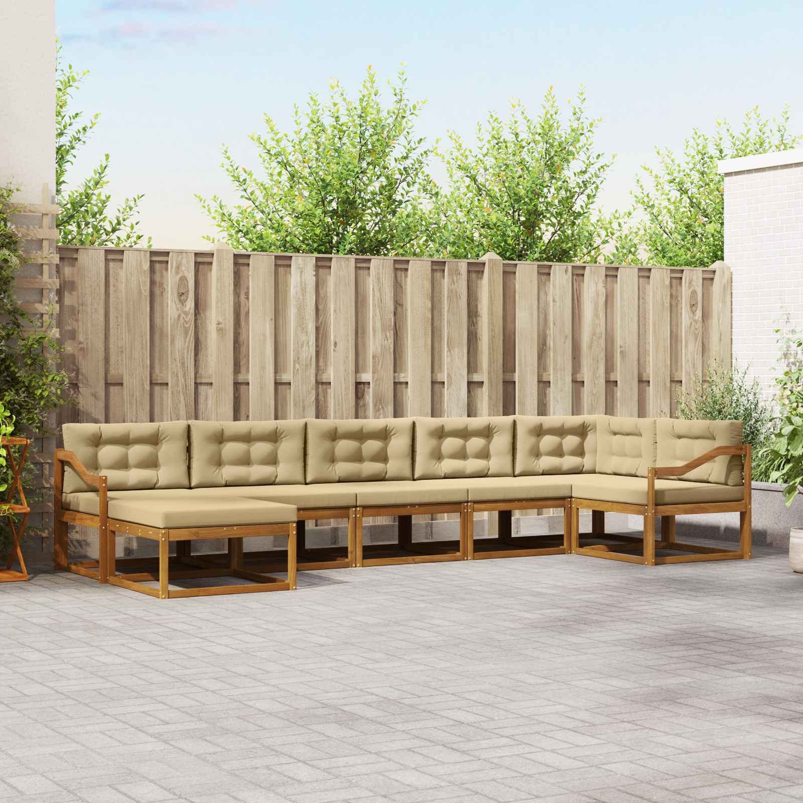 Ensemble de canapés d'extérieur 7 pcs Naturel et Beige - XIOS