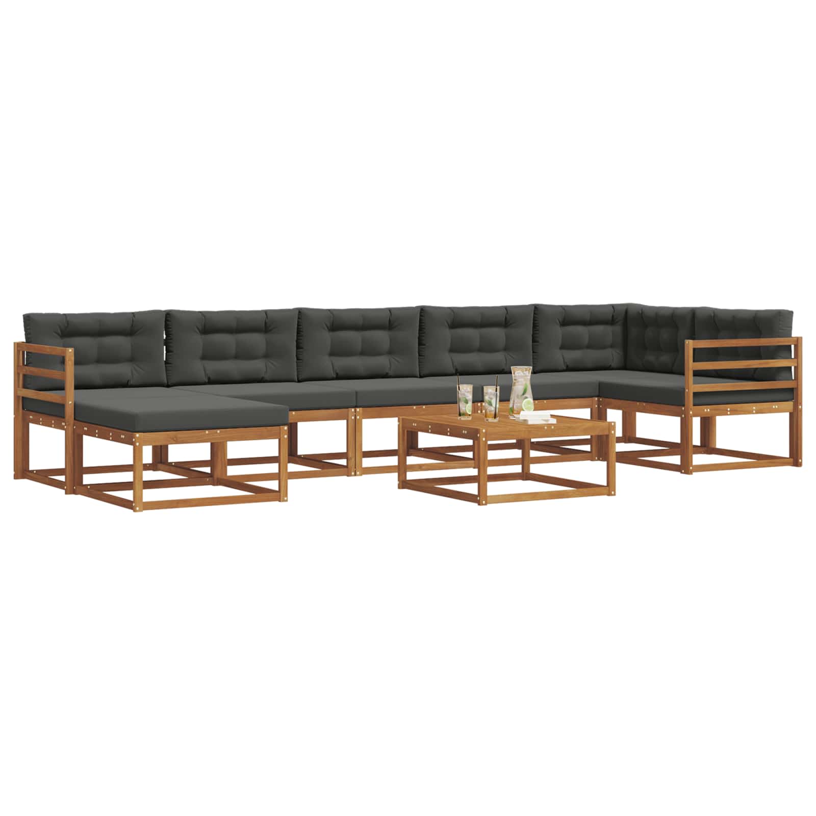 Ensemble de canapés d'extérieur 8 pcs Naturel et Anthracite - XIOS