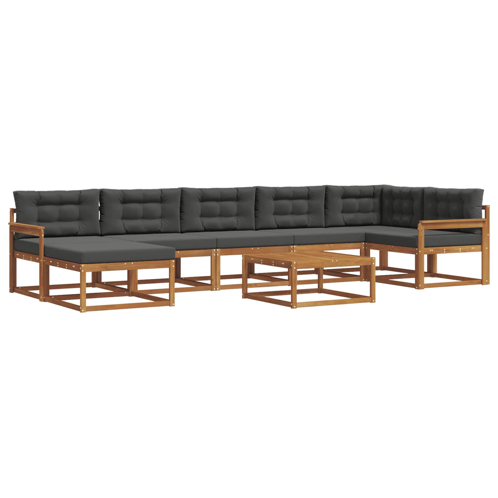 Ensemble de canapés d'extérieur 8 pcs Naturel et Anthracite - XIOS