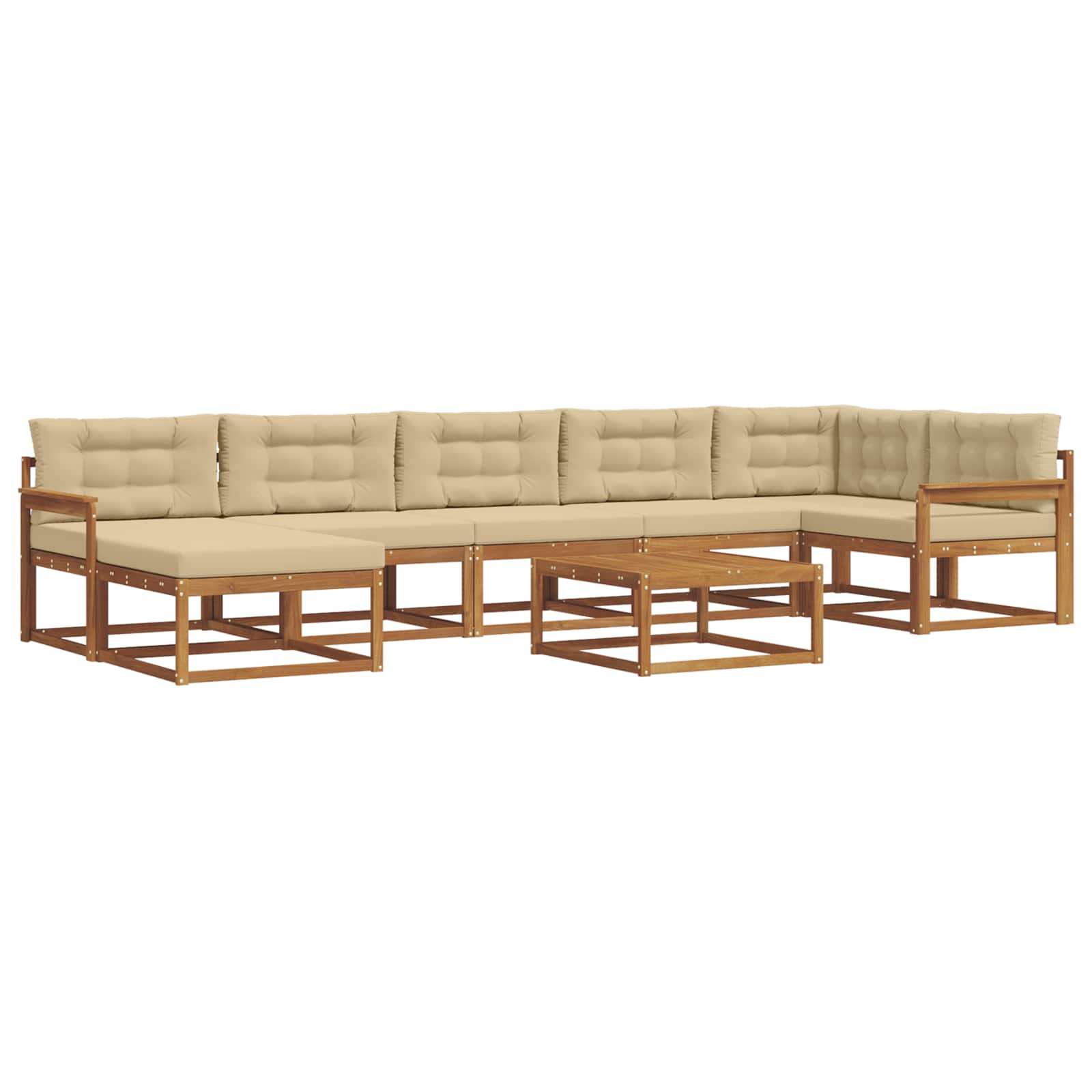 Ensemble de canapés d'extérieur 8 pcs Naturel et Beige - XIOS
