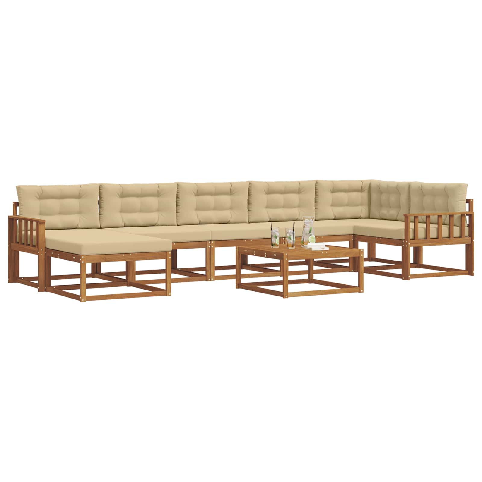 Ensemble de canapés d'extérieur 8 pcs Naturel et Beige - XIOS
