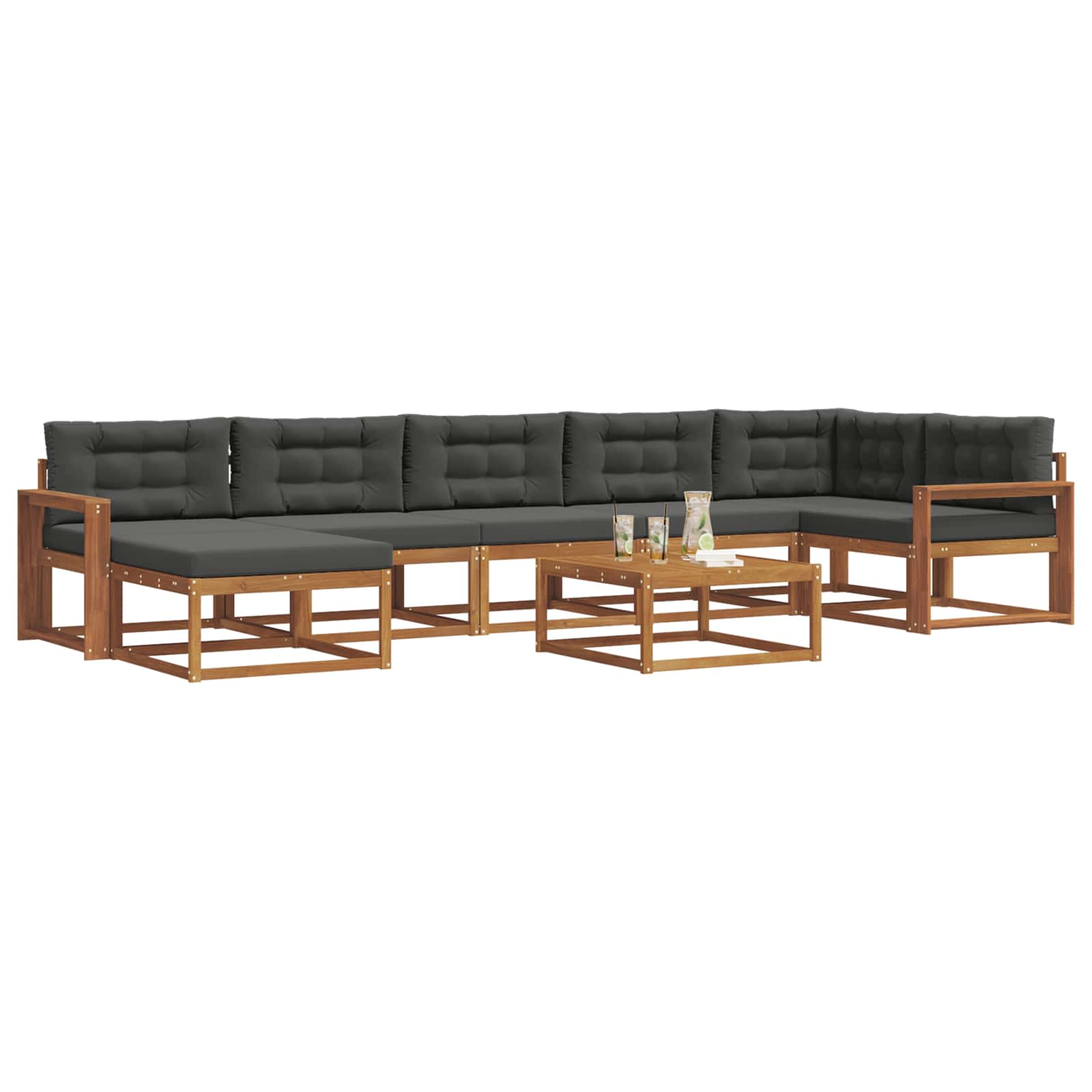 Ensemble de canapés d'extérieur 8 pcs Naturel et Anthracite - XIOS