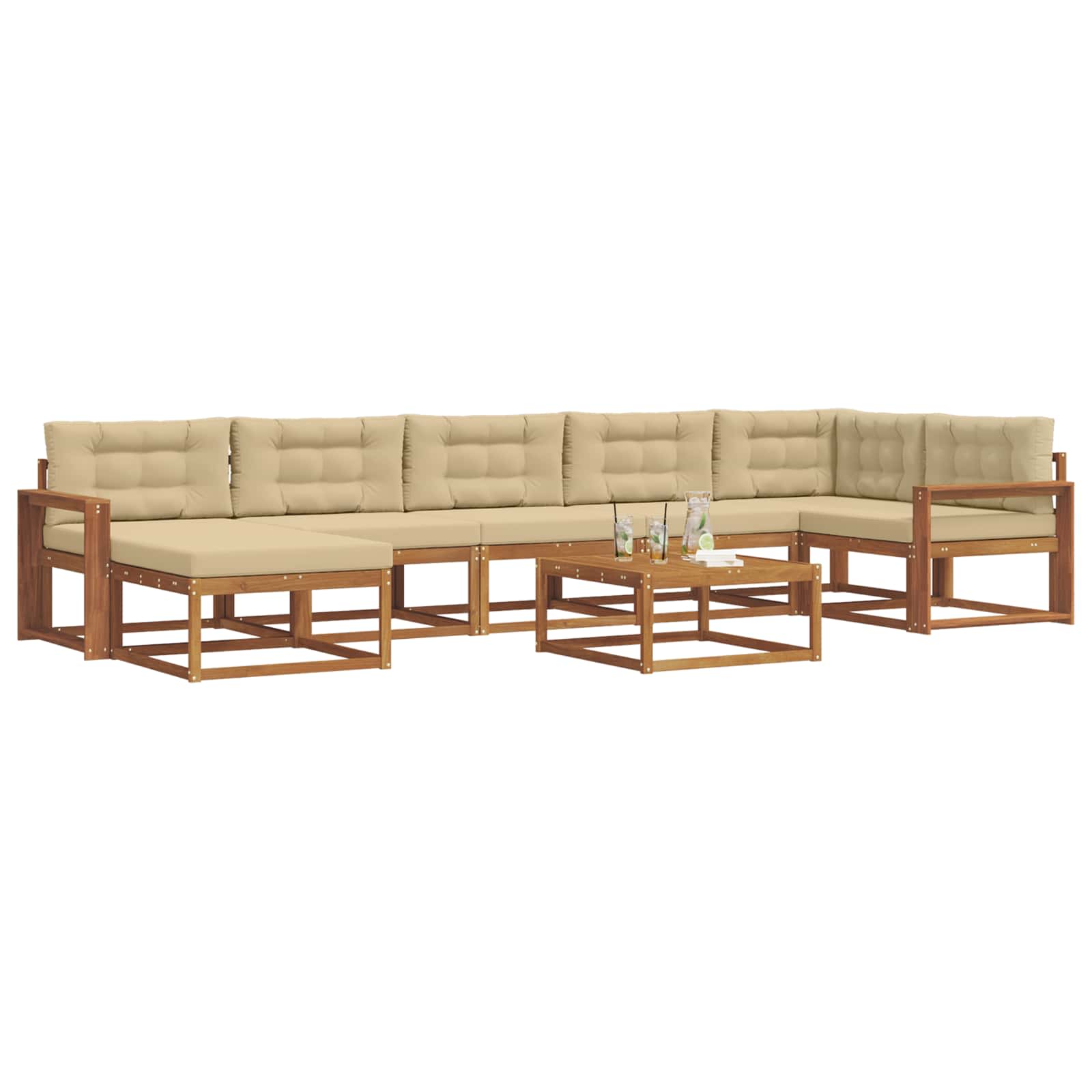 Ensemble de canapés d'extérieur 8 pcs Naturel et Beige - XIOS
