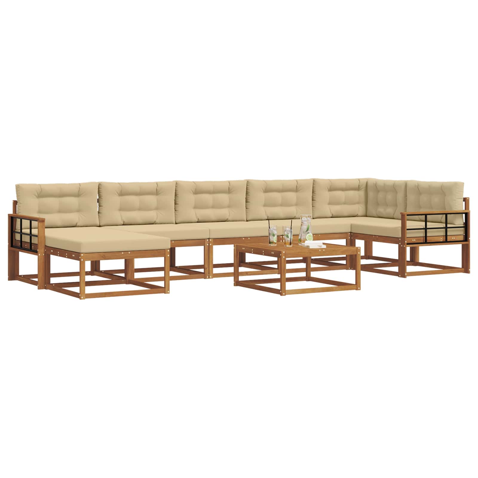 Ensemble de canapés d'extérieur 8 pcs Naturel et Beige - XIOS