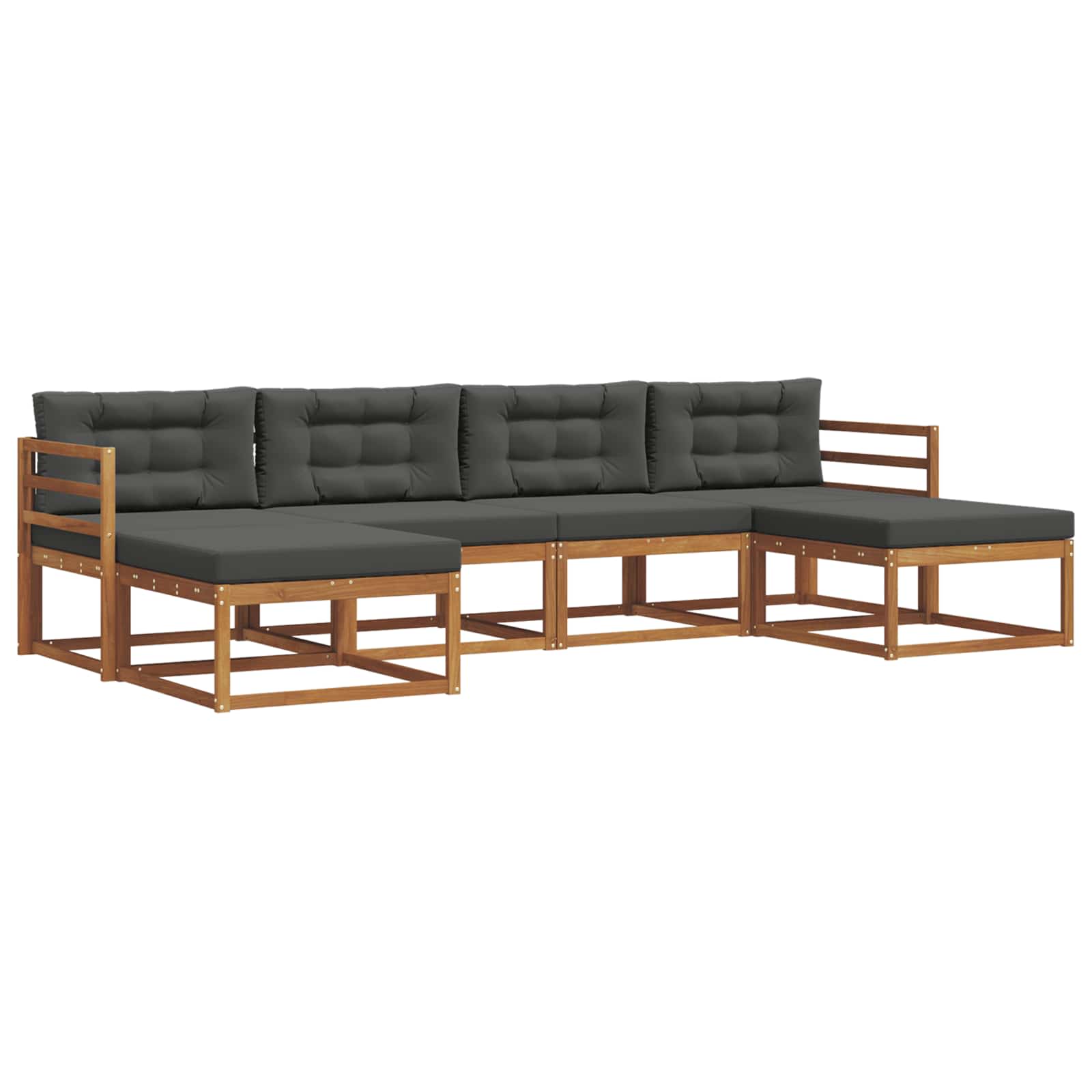 Ensemble de canapés d'extérieur 6 pcs Naturel et Anthracite - XIOS